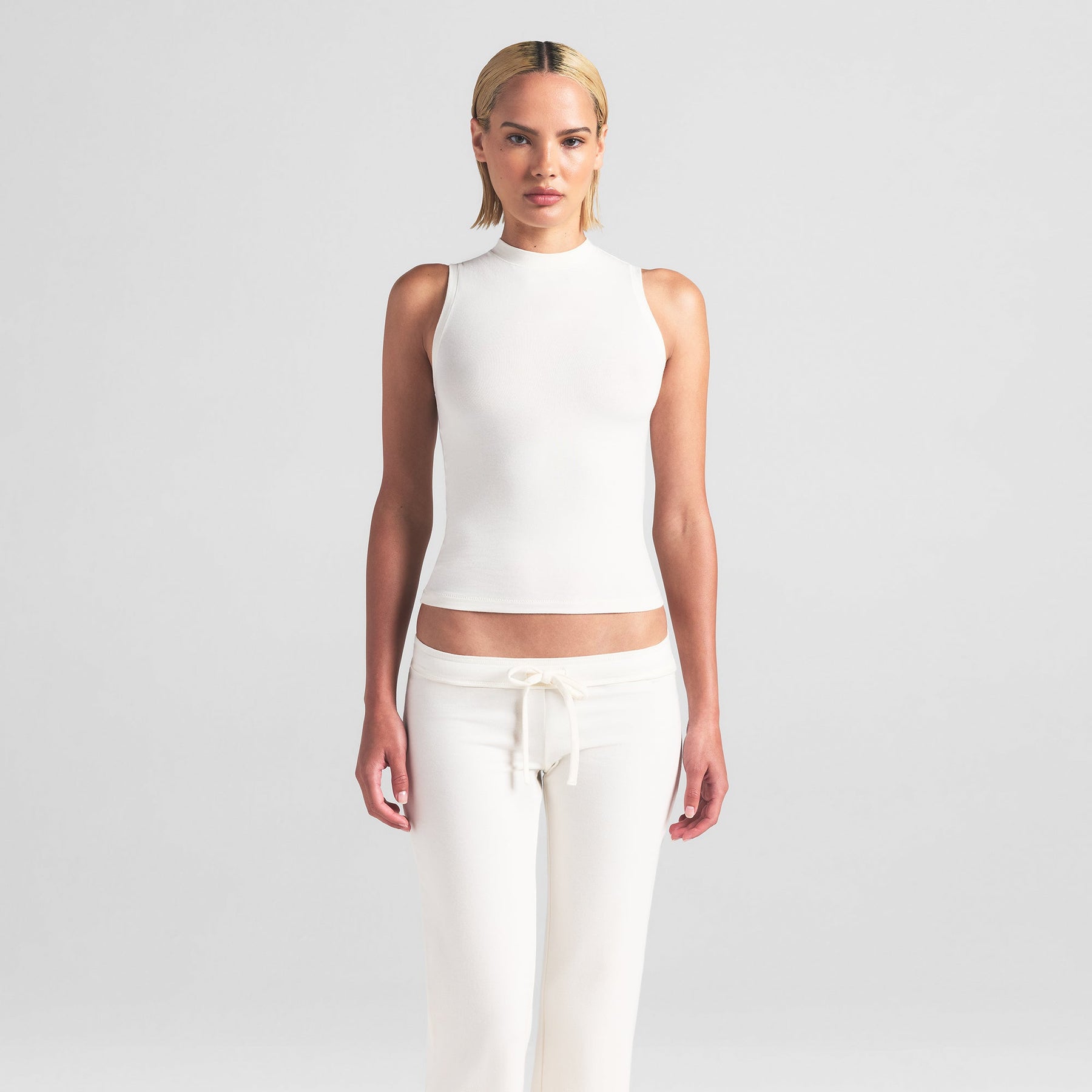 COTTON JERSEY LOW RISE CROP PANT | MARBLE