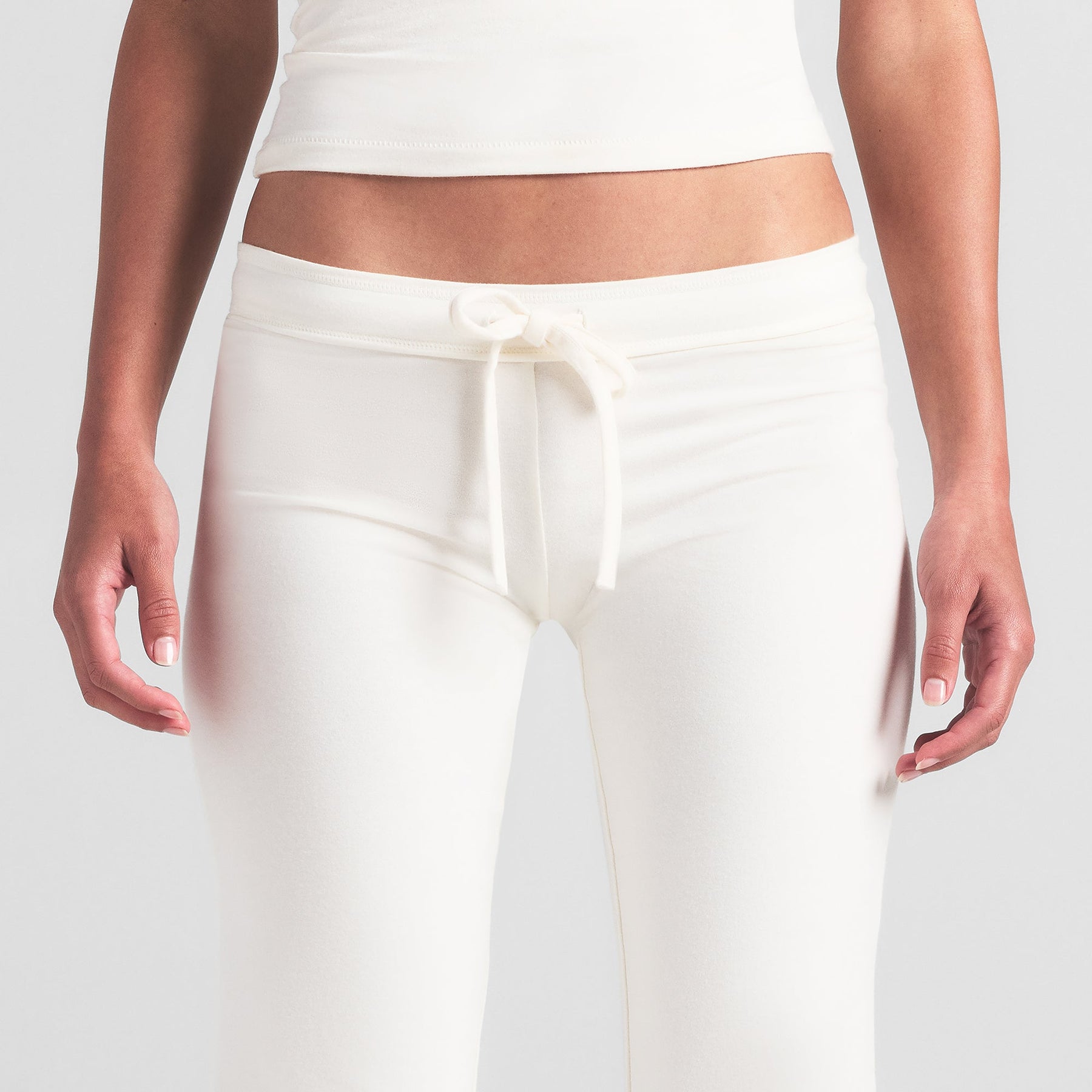 COTTON JERSEY LOW RISE CROP PANT | MARBLE