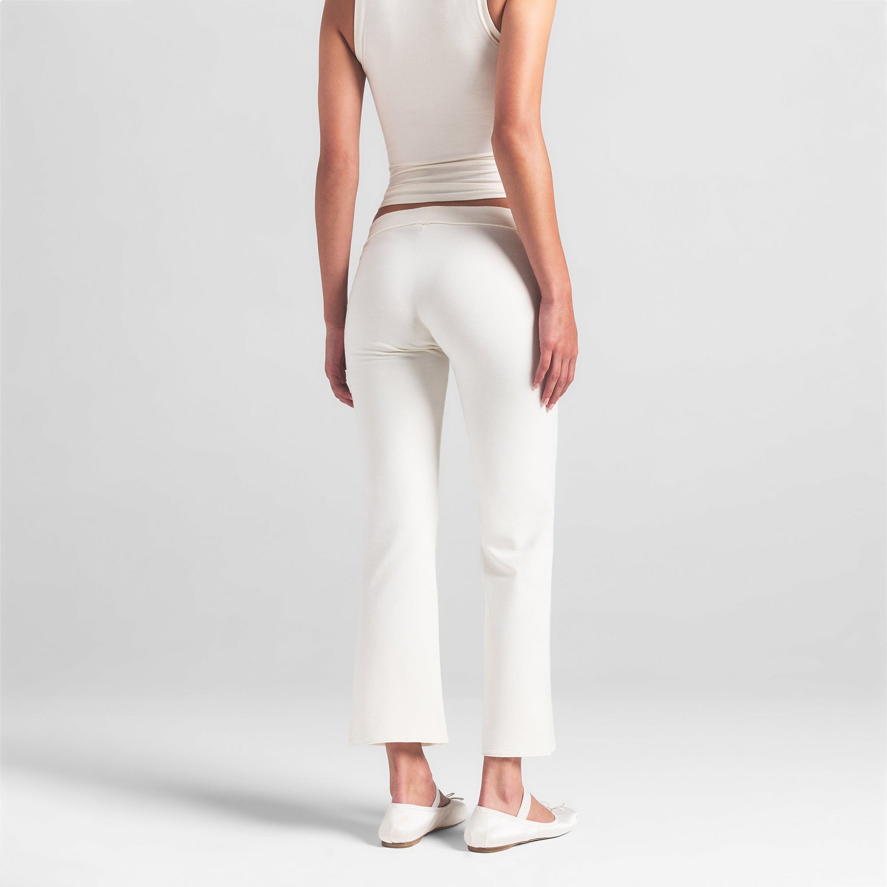 COTTON JERSEY LOW RISE CROP PANT | MARBLE