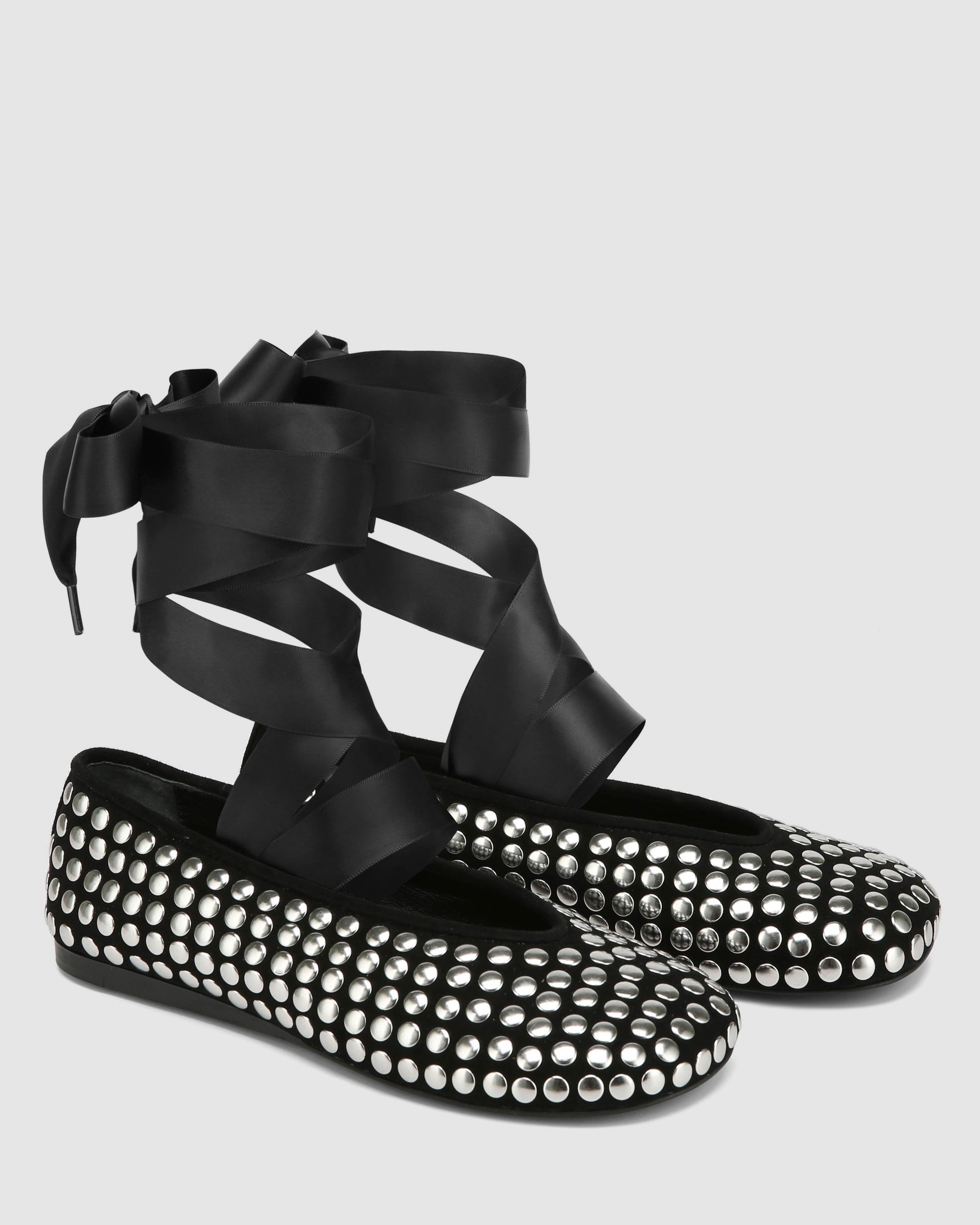 Purr Black Studded Suede