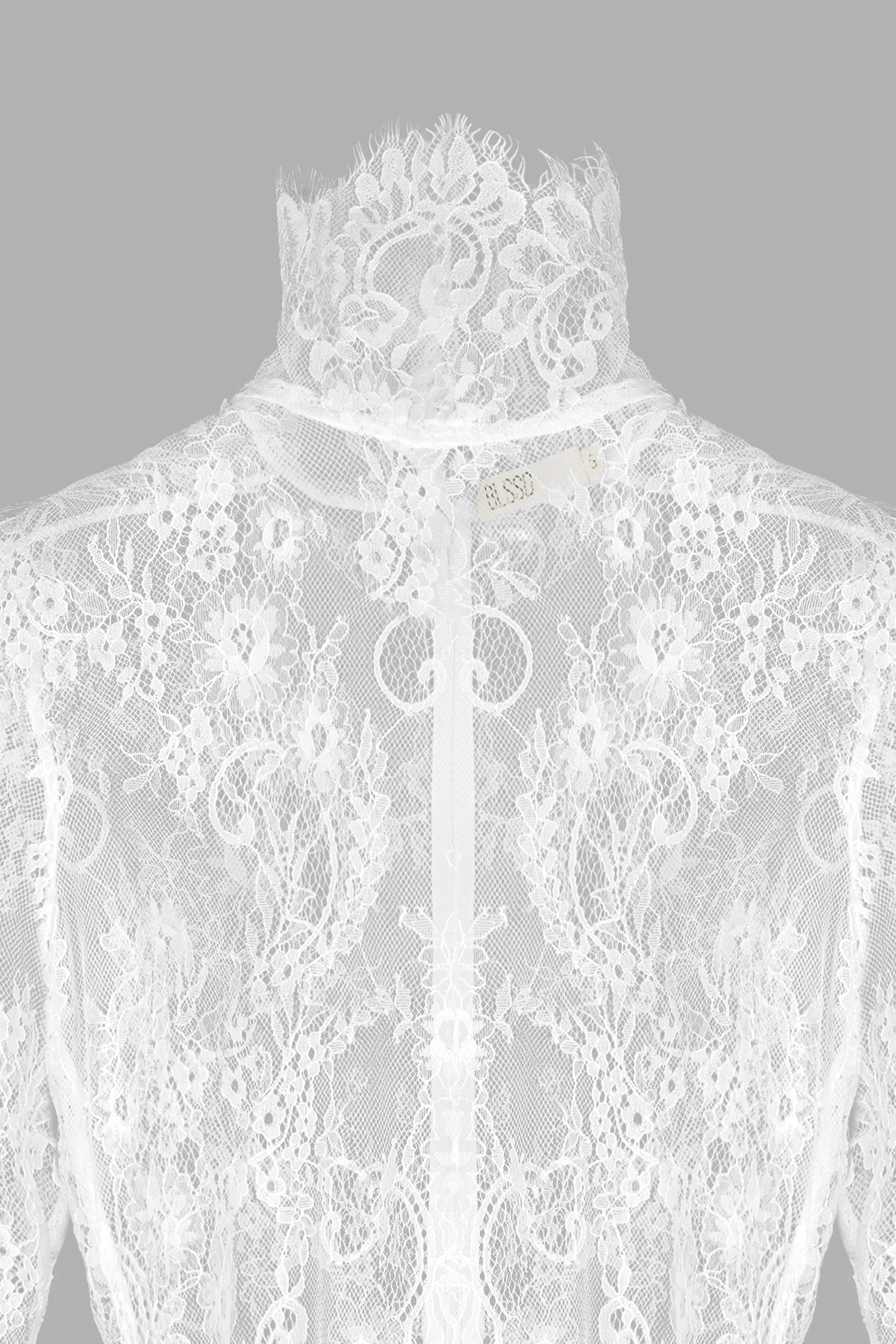 HIGH NECK LACE PENCIL DRESS