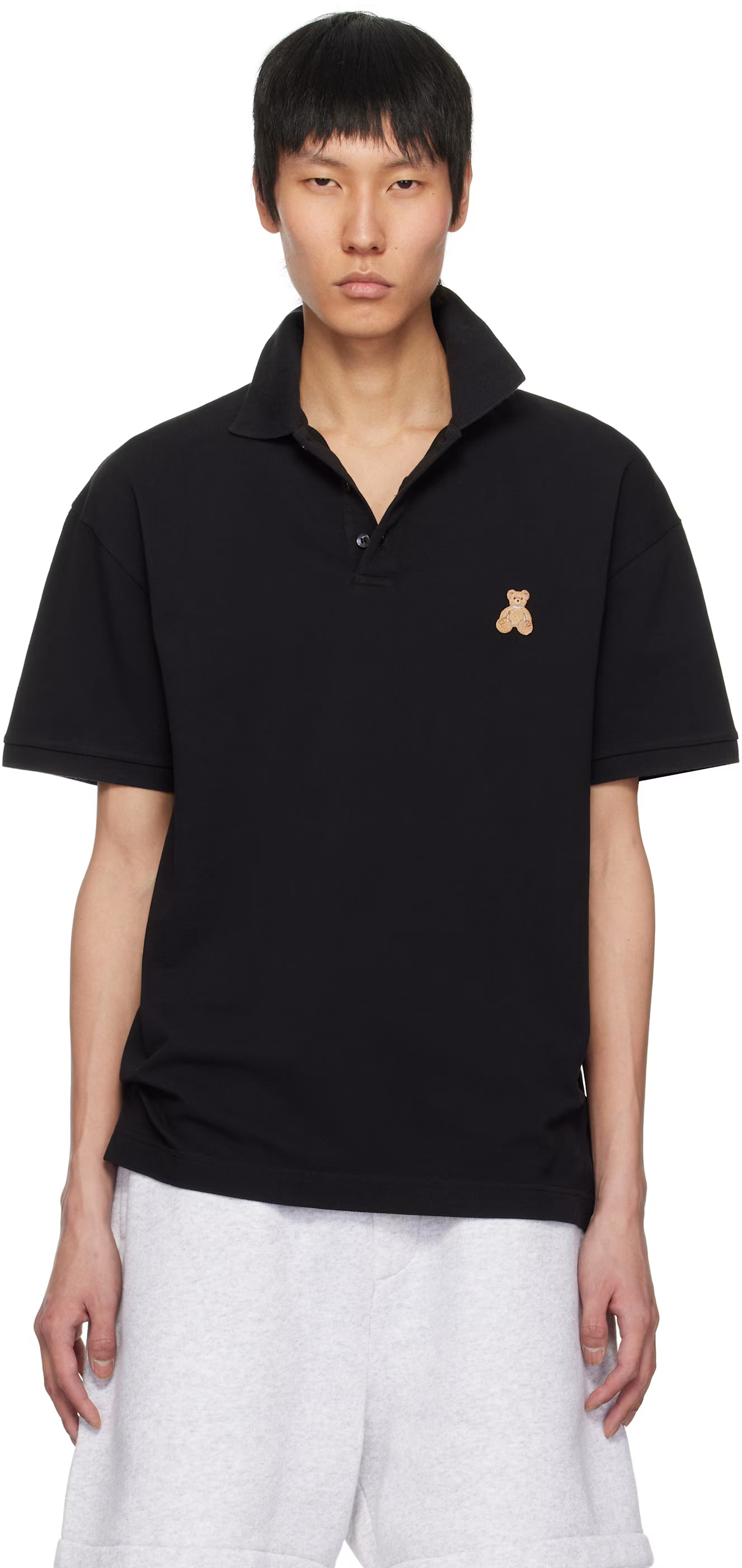 Black 'Bear in Mind' Polo