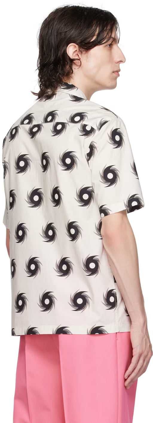 White & Black Printed Shirt
