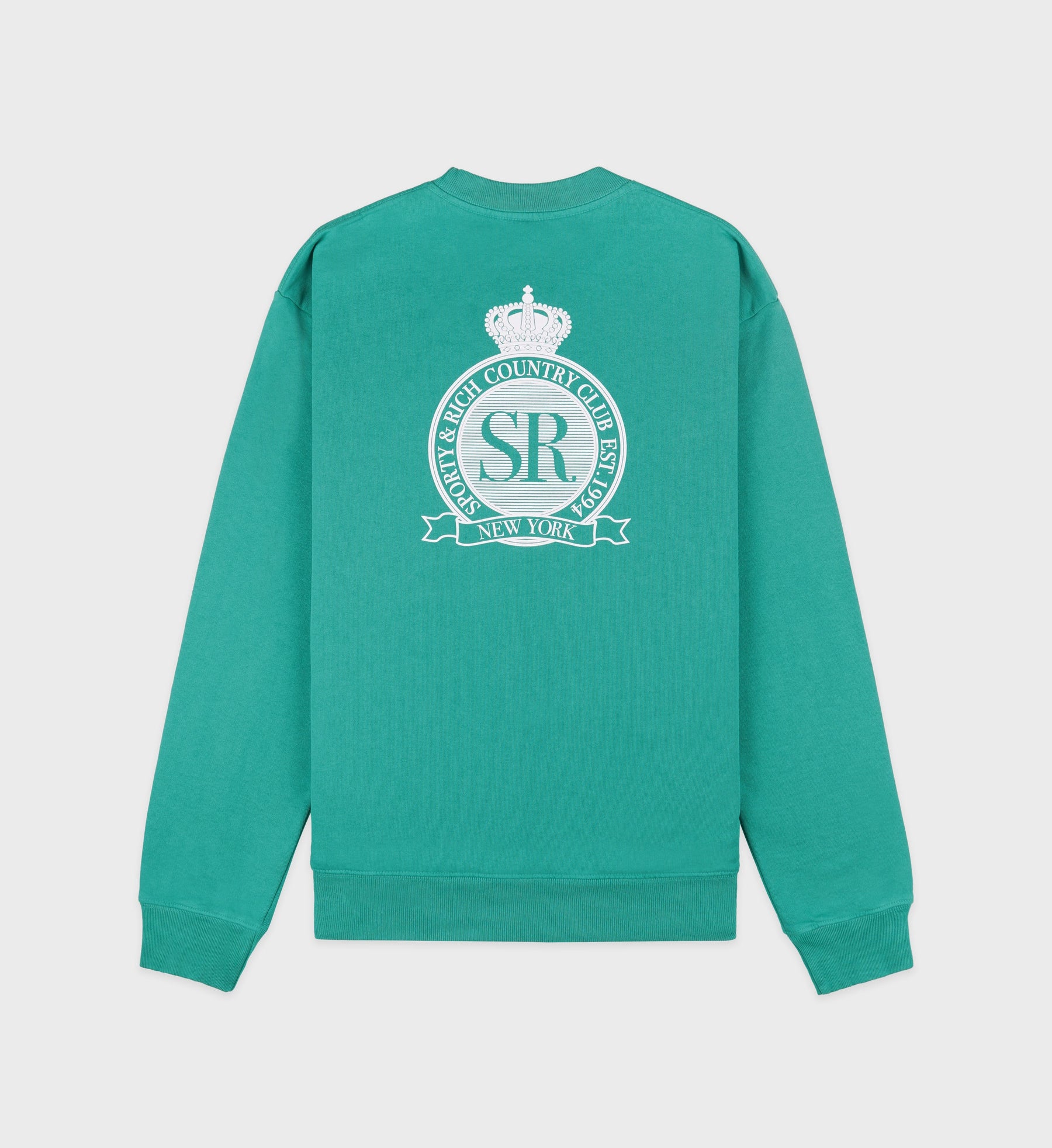 Royal Club Crewneck - Spring Green/White
