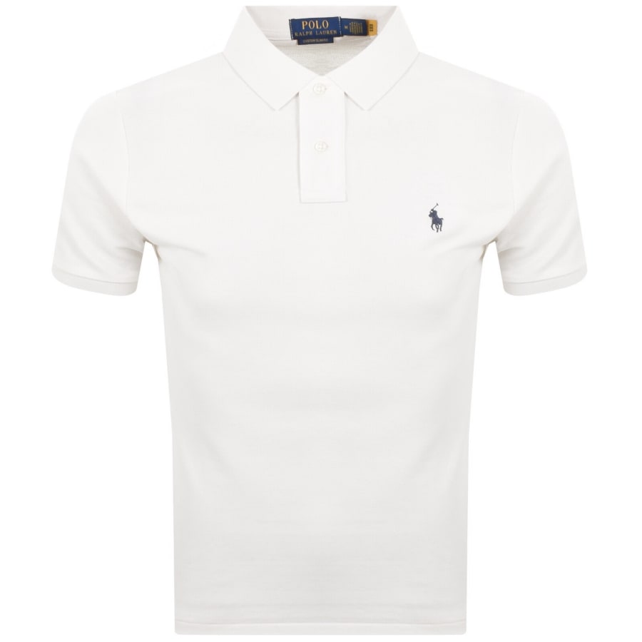 Ralph Lauren Custom Slim Polo T Shirt Cream