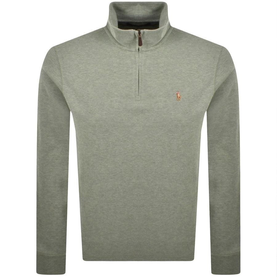 Ralph Lauren Quarter Zip Knit Jumper Green
