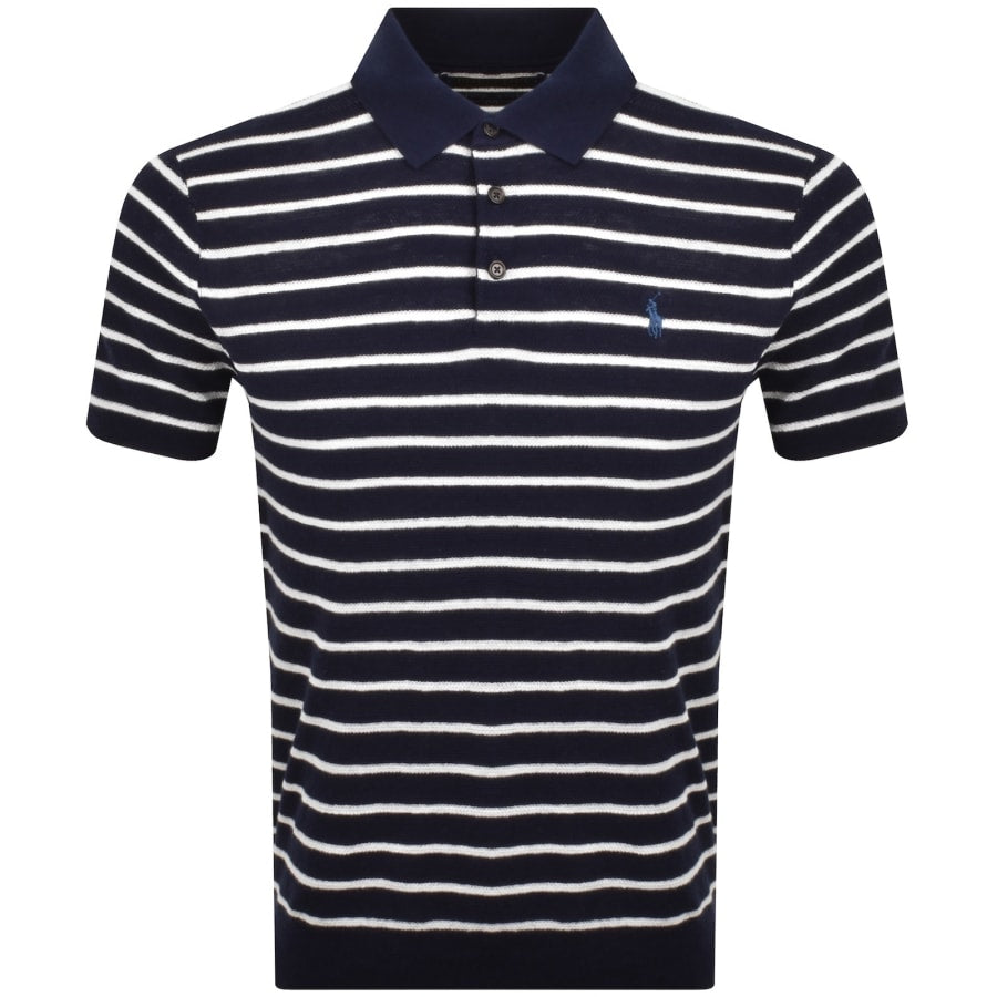 Ralph Lauren Stripe Polo T Shirt Navy