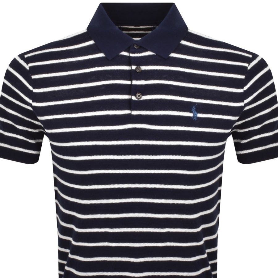 Ralph Lauren Stripe Polo T Shirt Navy