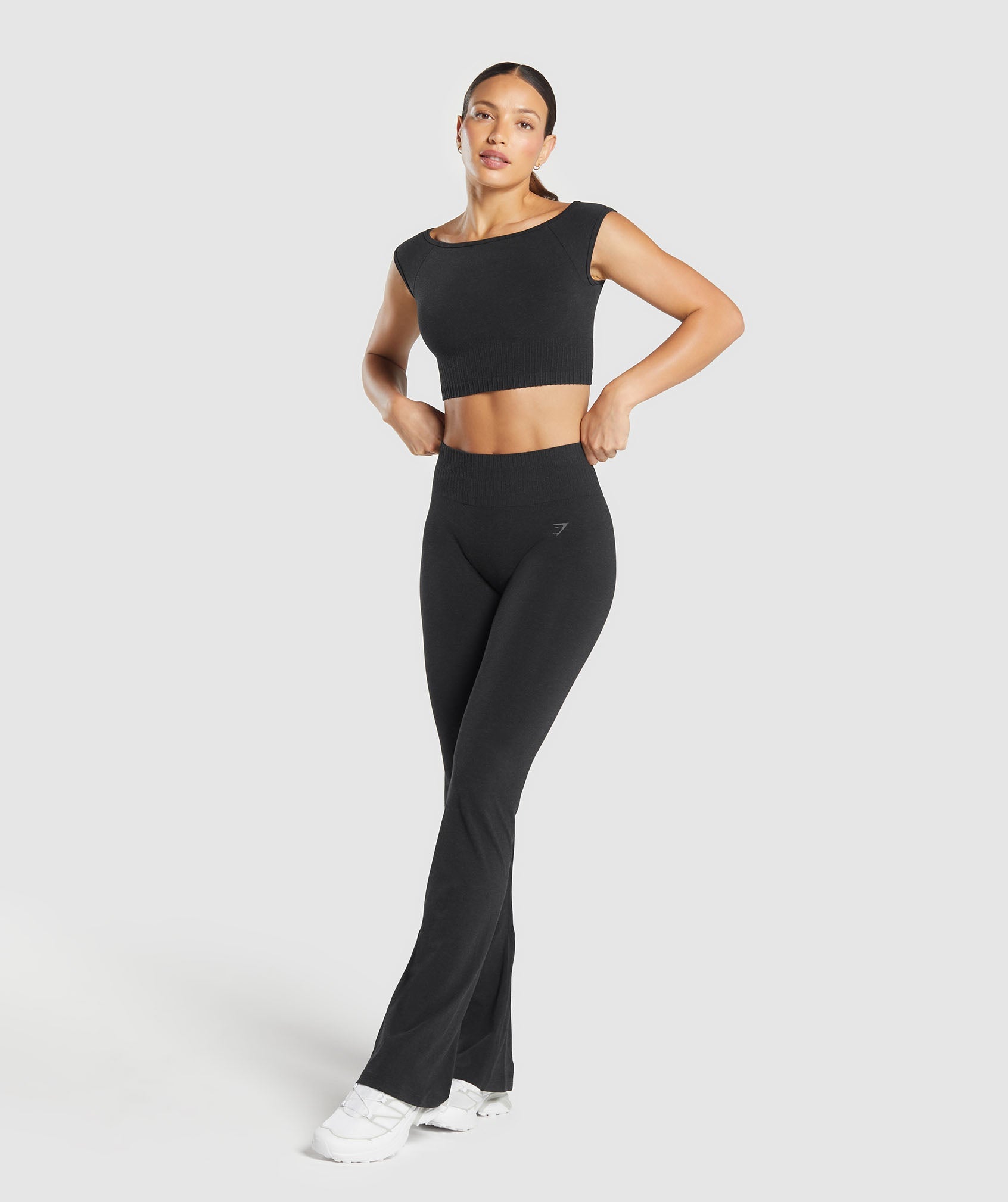 Gymshark Luxe Seamless Flare Leggings - Coal Marl