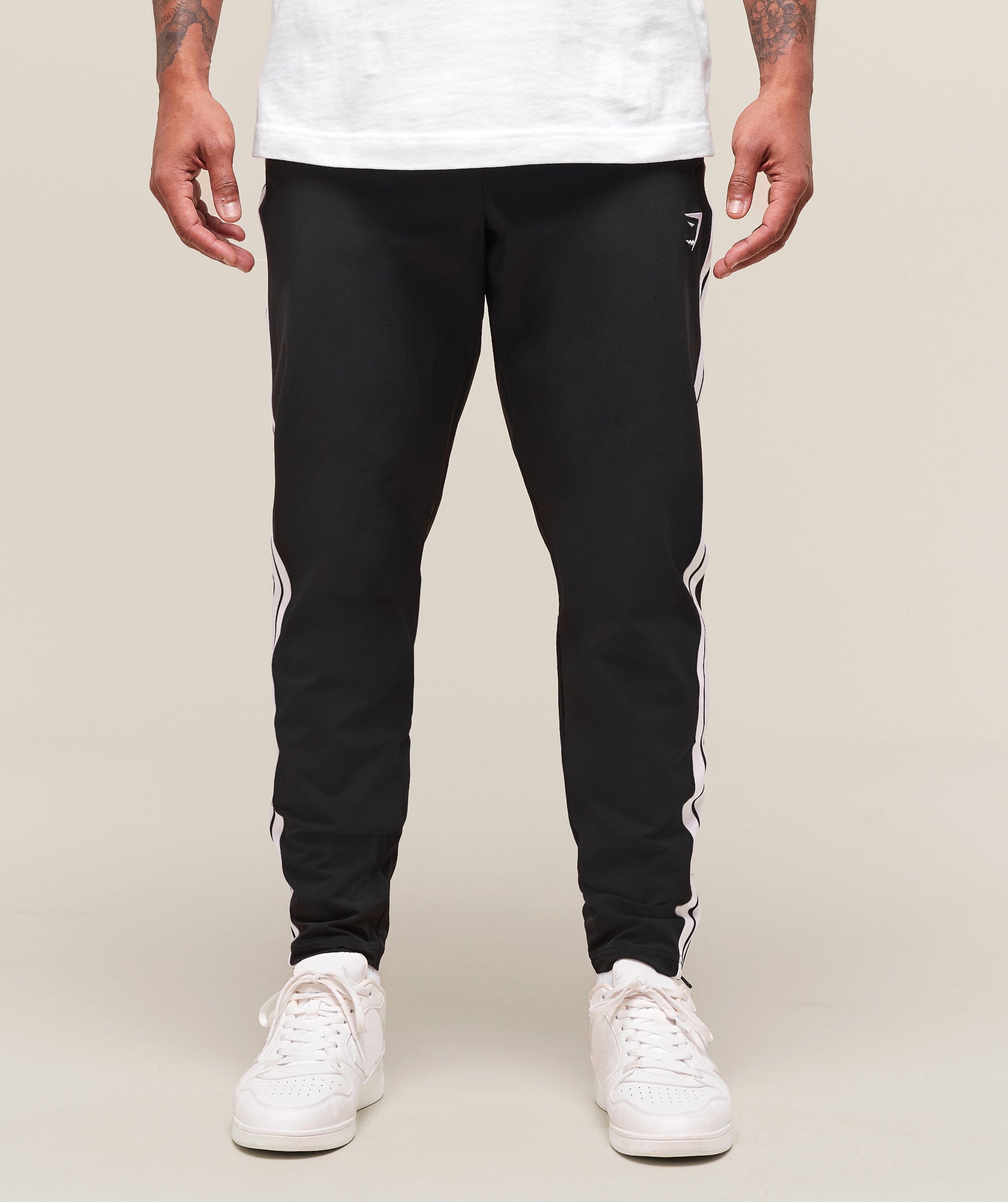 Gymshark Retro Side Stripe Joggers - Black