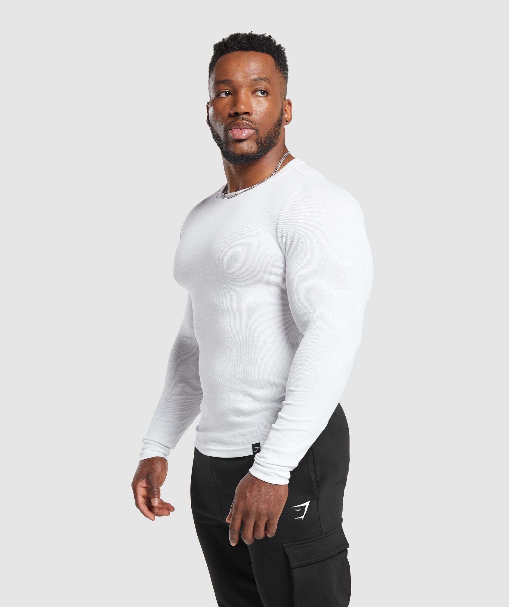 Gymshark Ribbed Long Sleeve T-Shirt - White