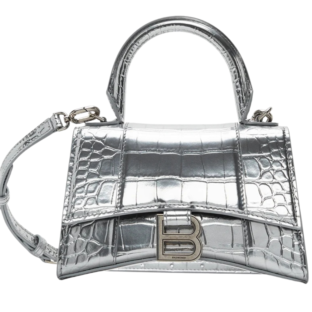 Balenciaga Silver XS Hourglass Bag