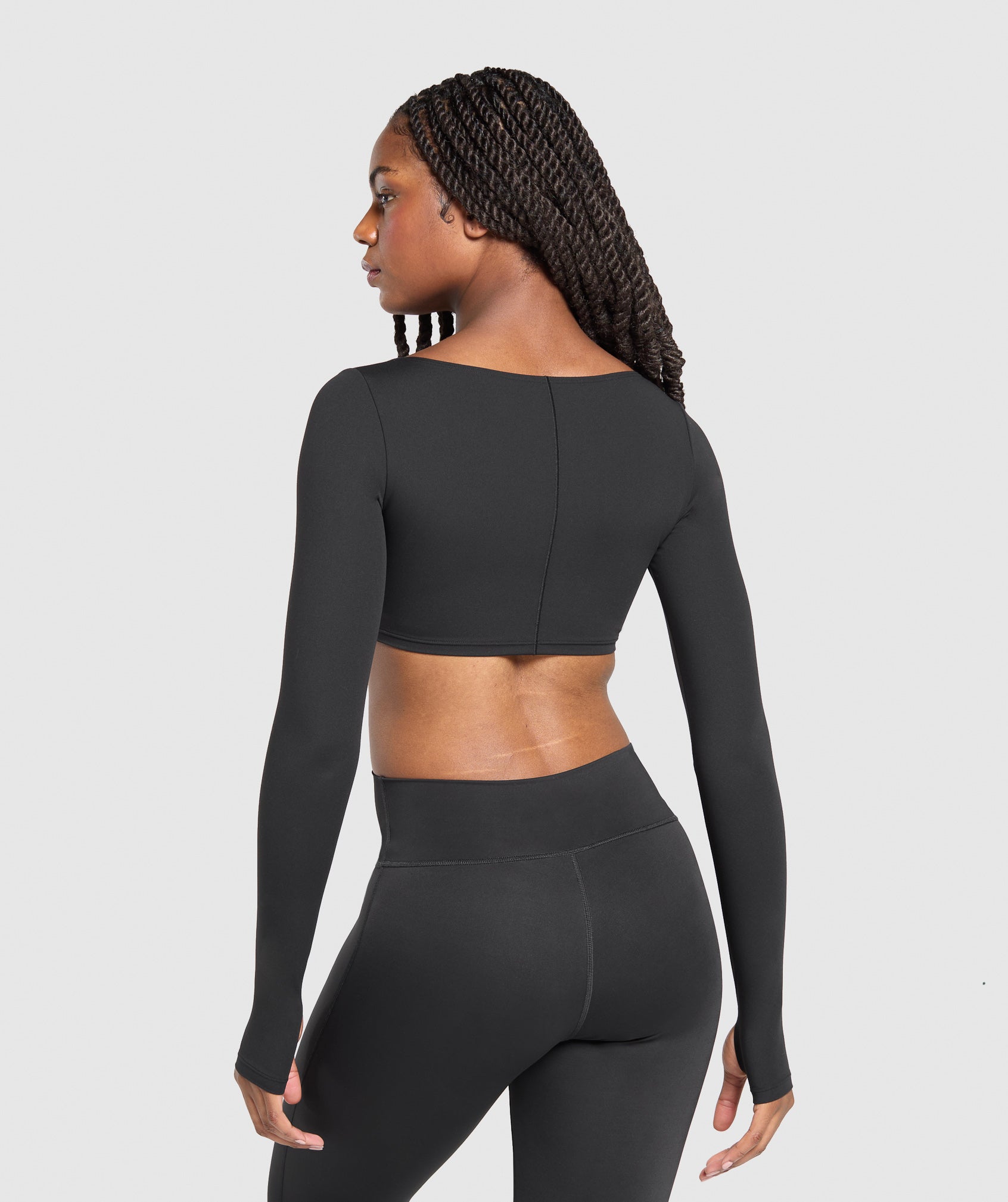 Gymshark Ruched Long Sleeve Top - Black