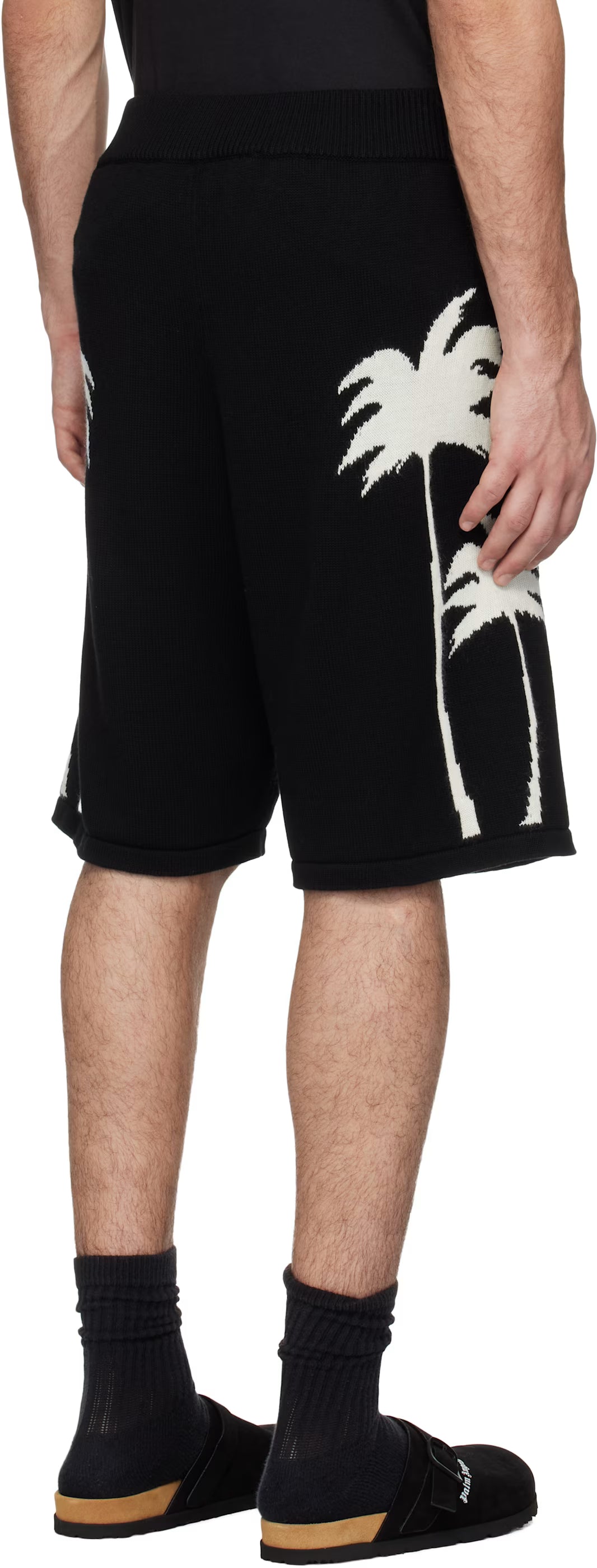Black Palms Knit Shorts
