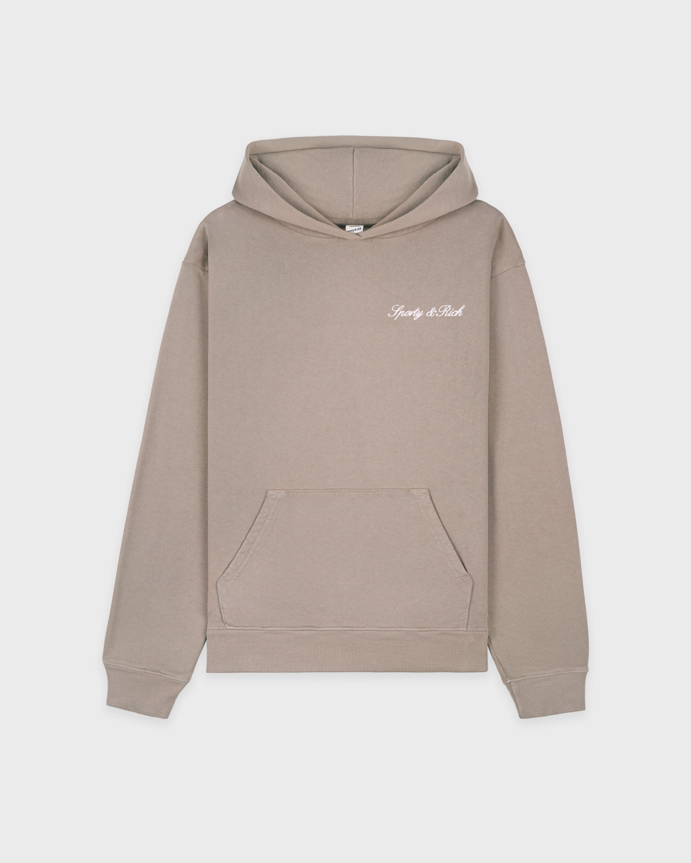 Signature Logo Embroidered Hoodie - Hazelnut/White