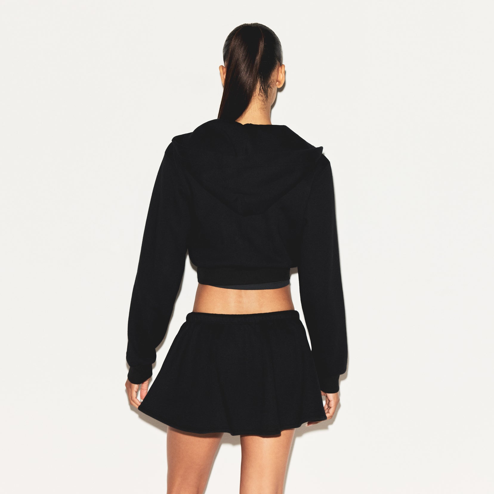 COTTON FLEECE MICRO SKIRT | ONYX