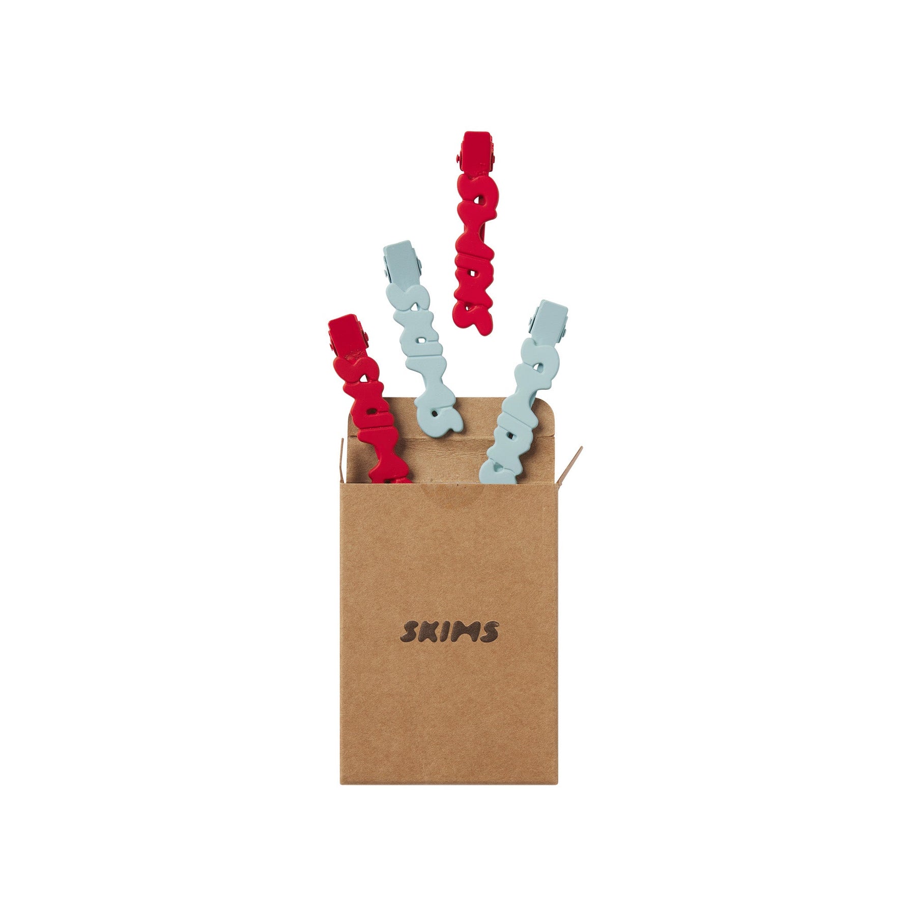 GETTING READY ACCESSORIES MATTE LOGO NO-CREASE HAIR CLIP 4-PACK | FROST AND CRANBERRY