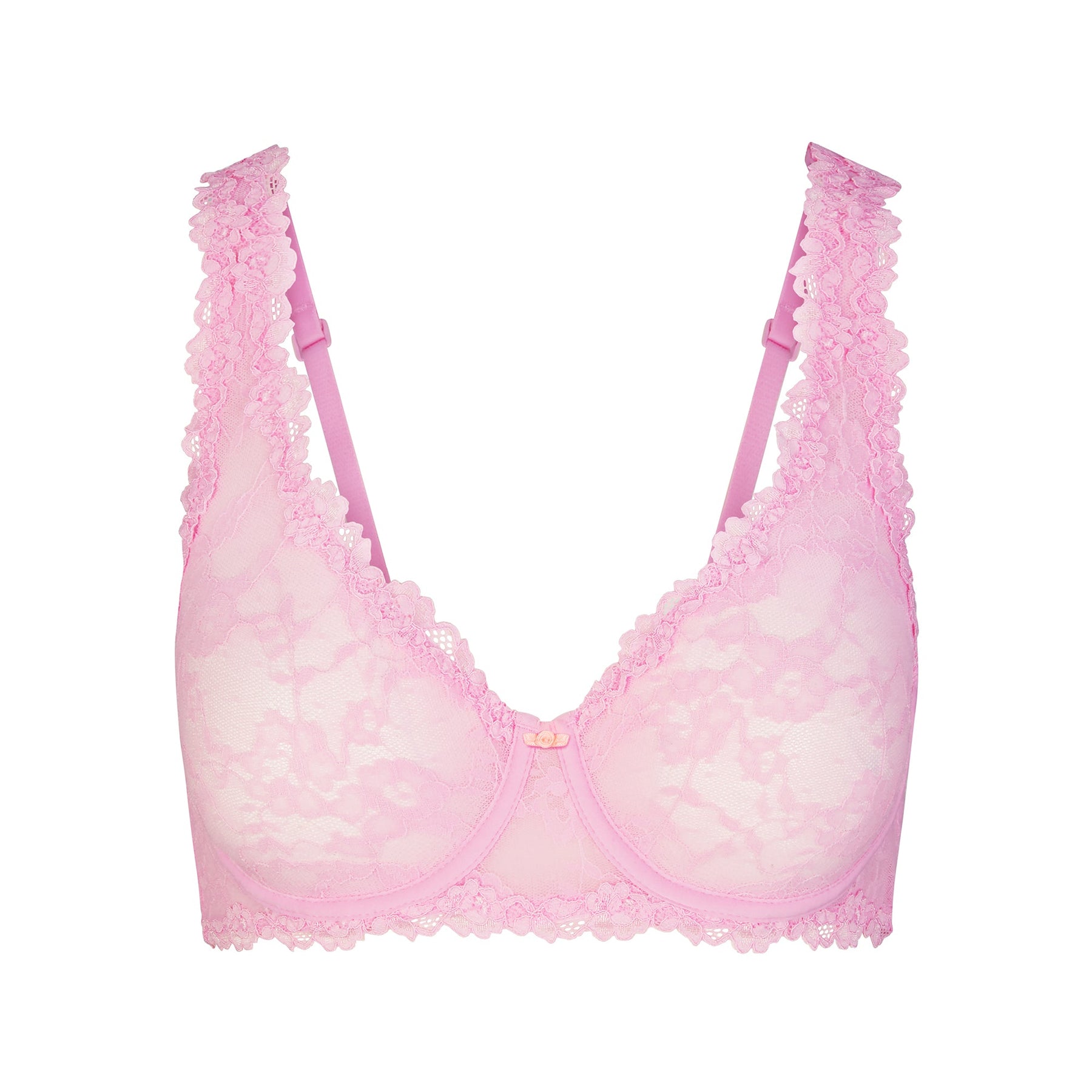 STRETCH LACE UNLINED FULL COVERAGE BRA | COTTON CANDY