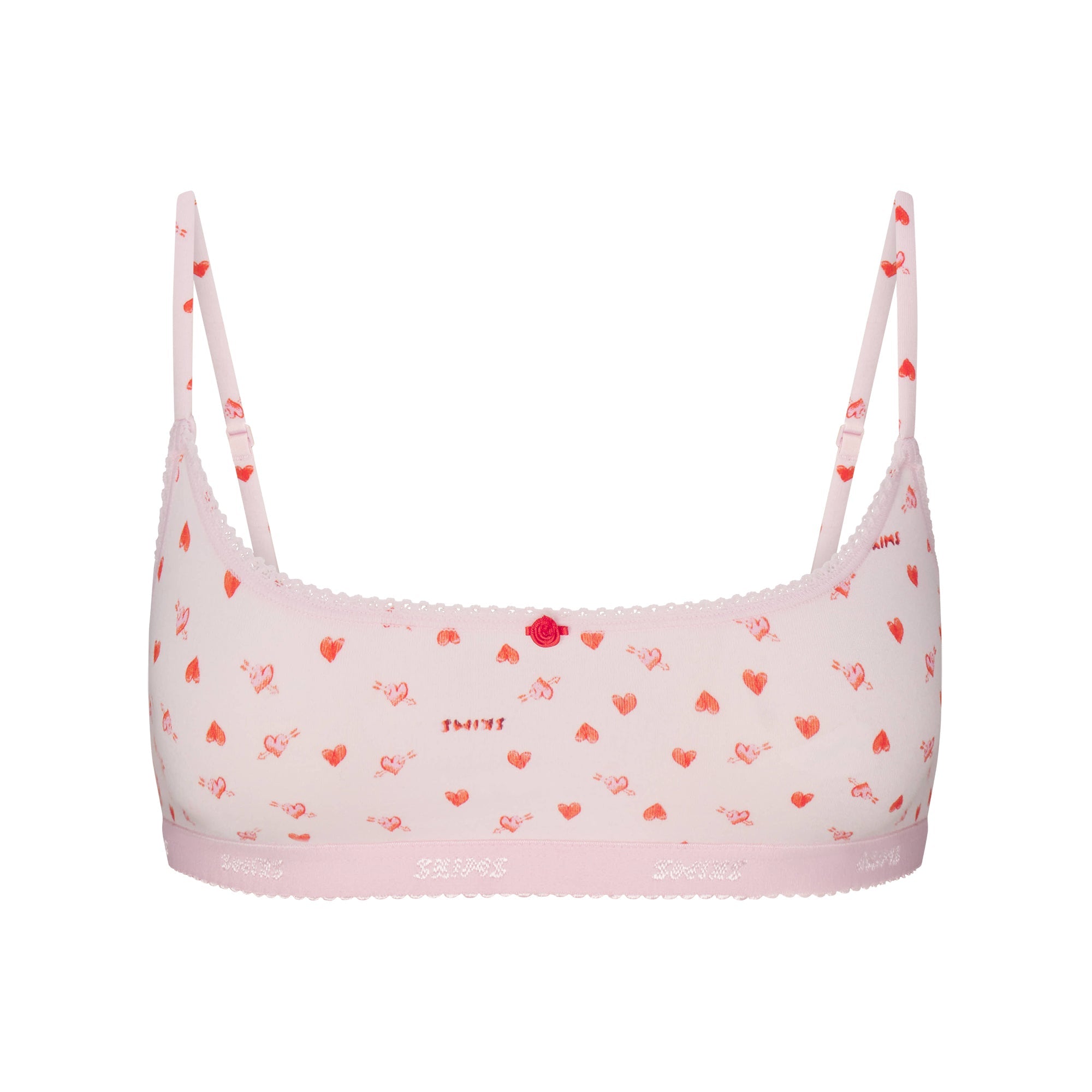 Lightweight Cotton Logo Picot Scoop Bralette