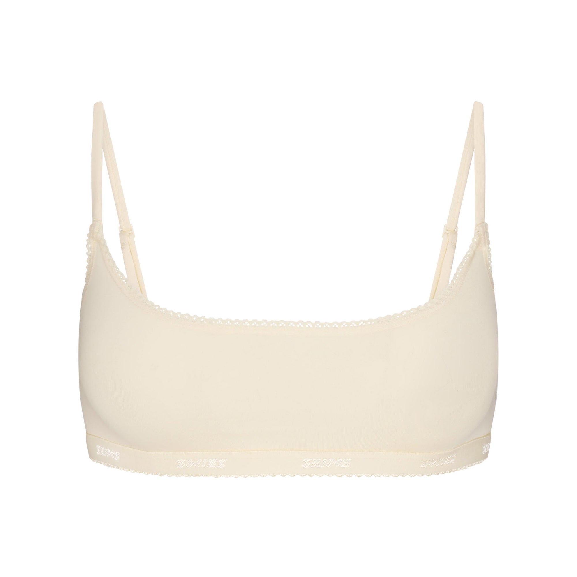 Lightweight Cotton Logo Picot Scoop Bralette