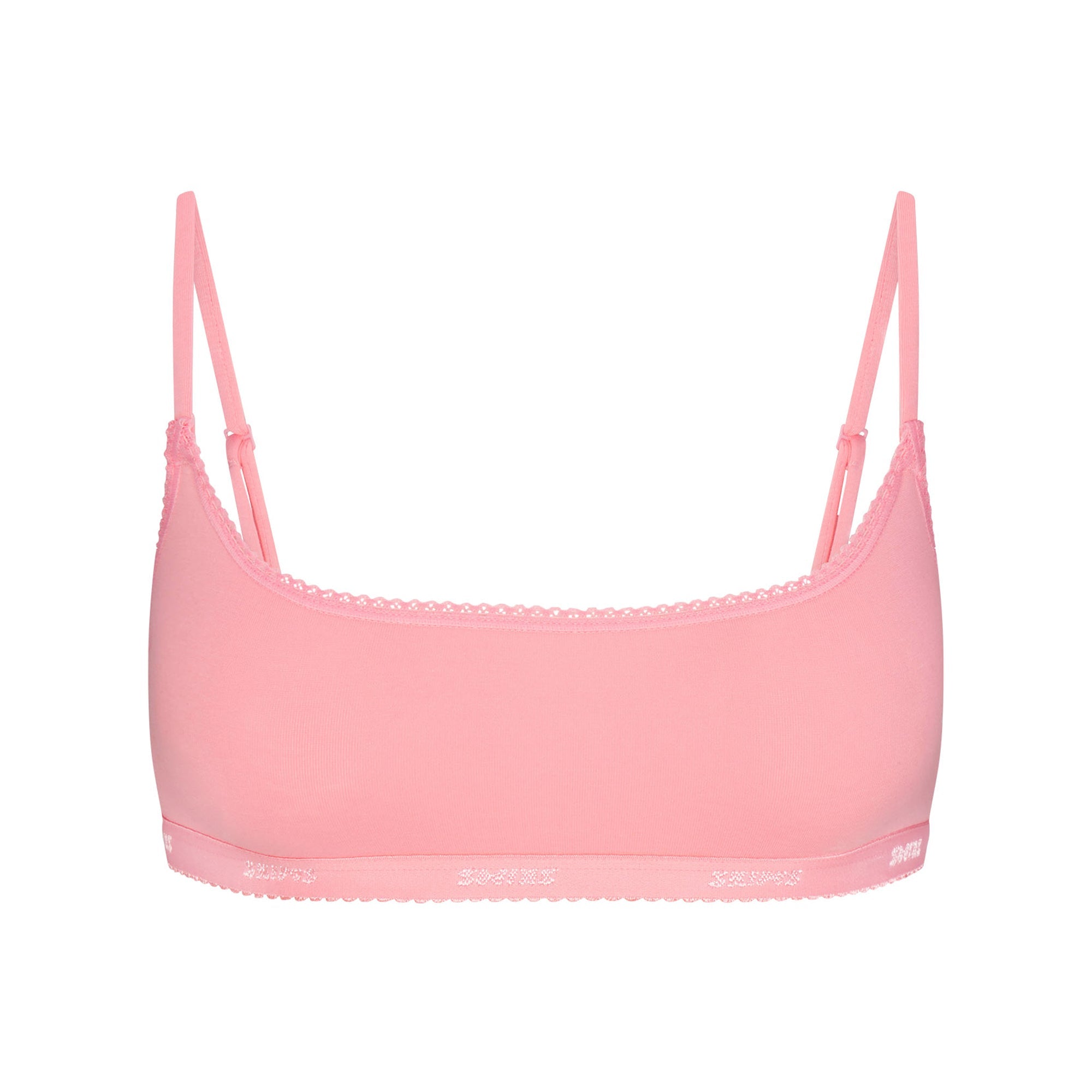 Lightweight Cotton Logo Picot Scoop Bralette