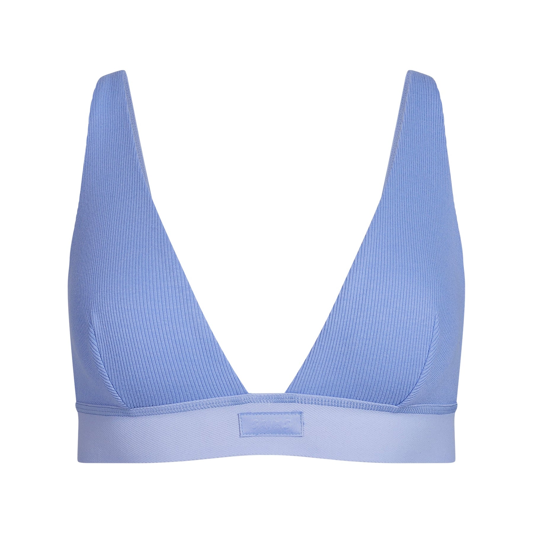 COTTON RIB PLUNGE BRALETTE | BLUE VIOLET