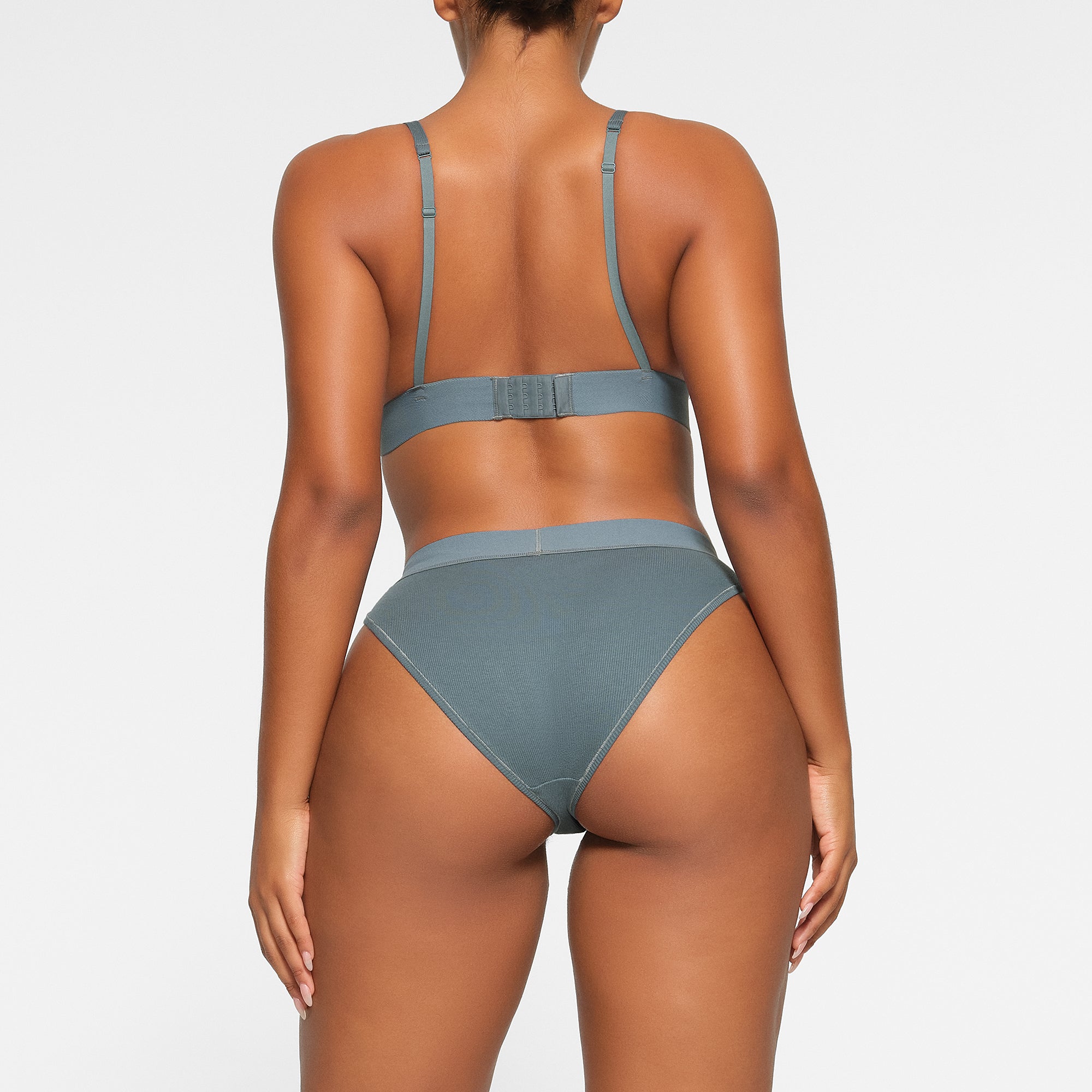 Cotton Rib Plunge Bralette