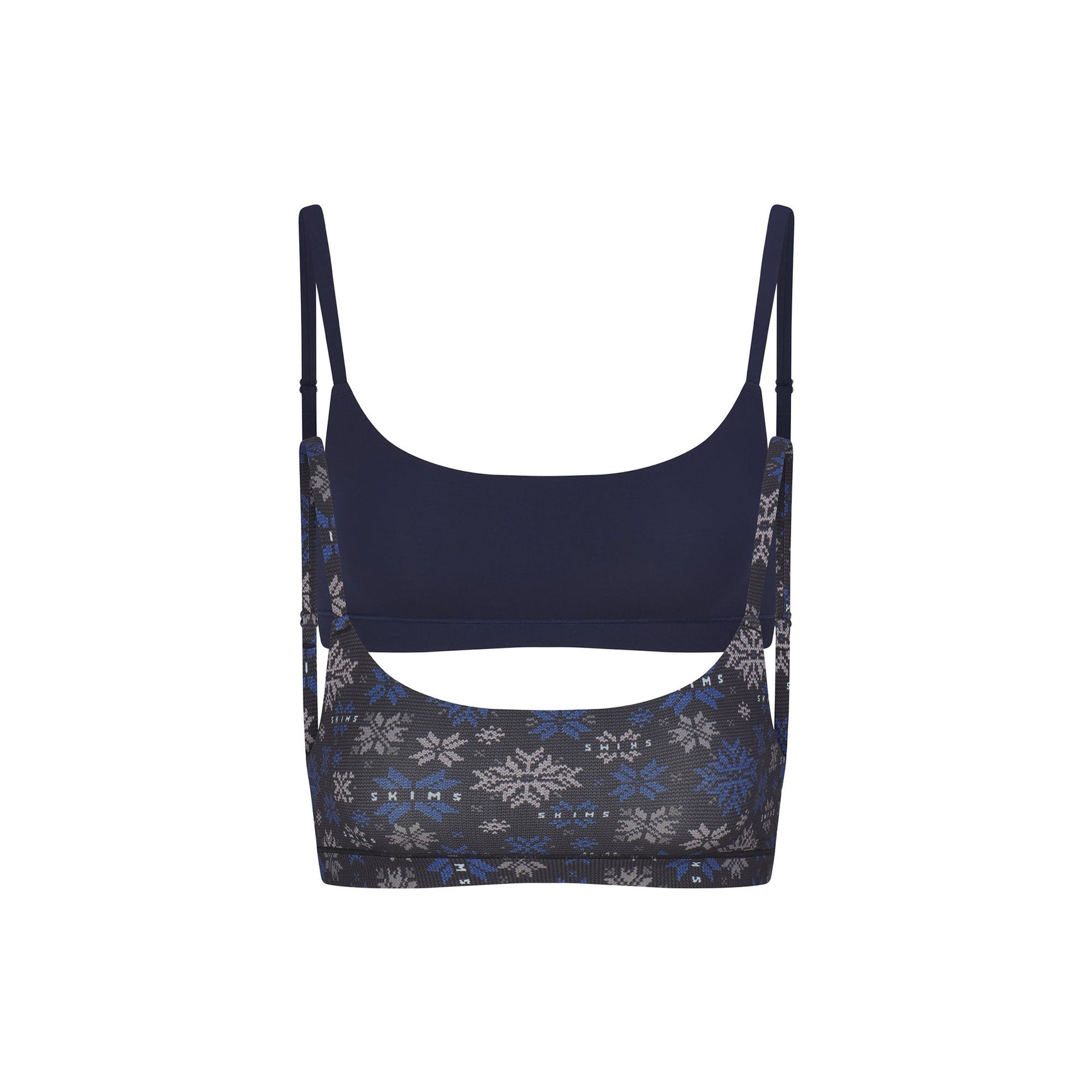 FITS EVERYBODY SCOOP BRALETTE 2-PACK | ONYX SNOWFLAKE FAIR ISLE AND NAVY