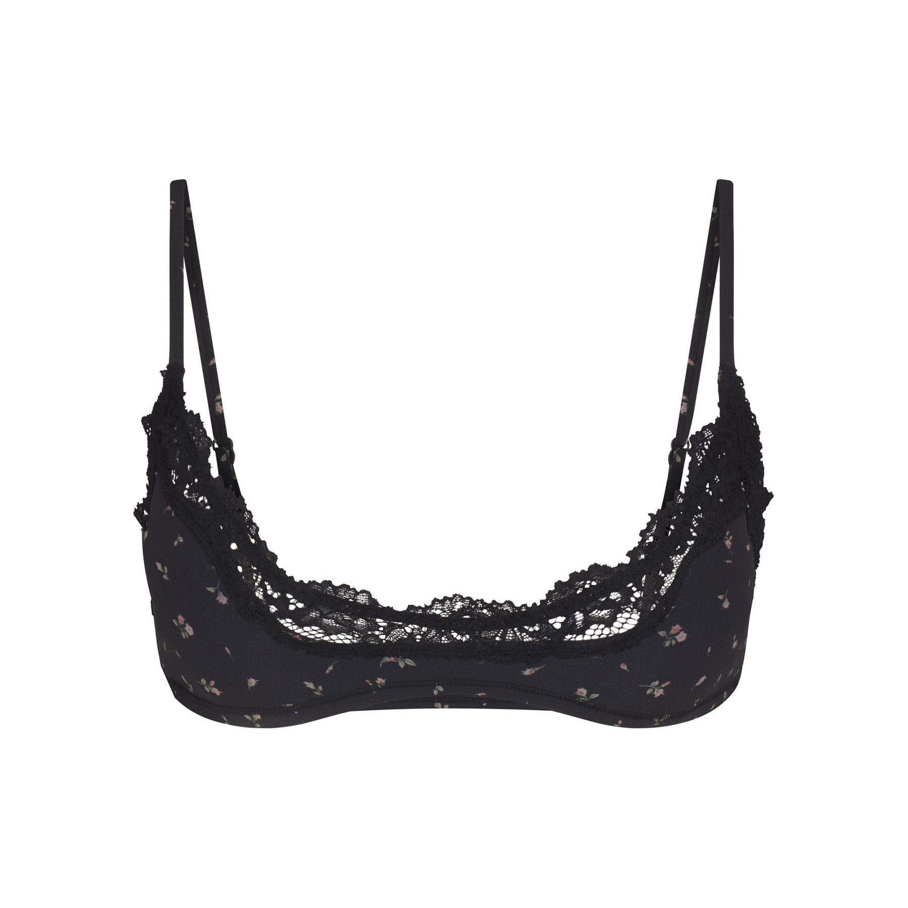 FITS EVERYBODY LACE SCOOP BRALETTE | ONYX ROSEBUD PRINT