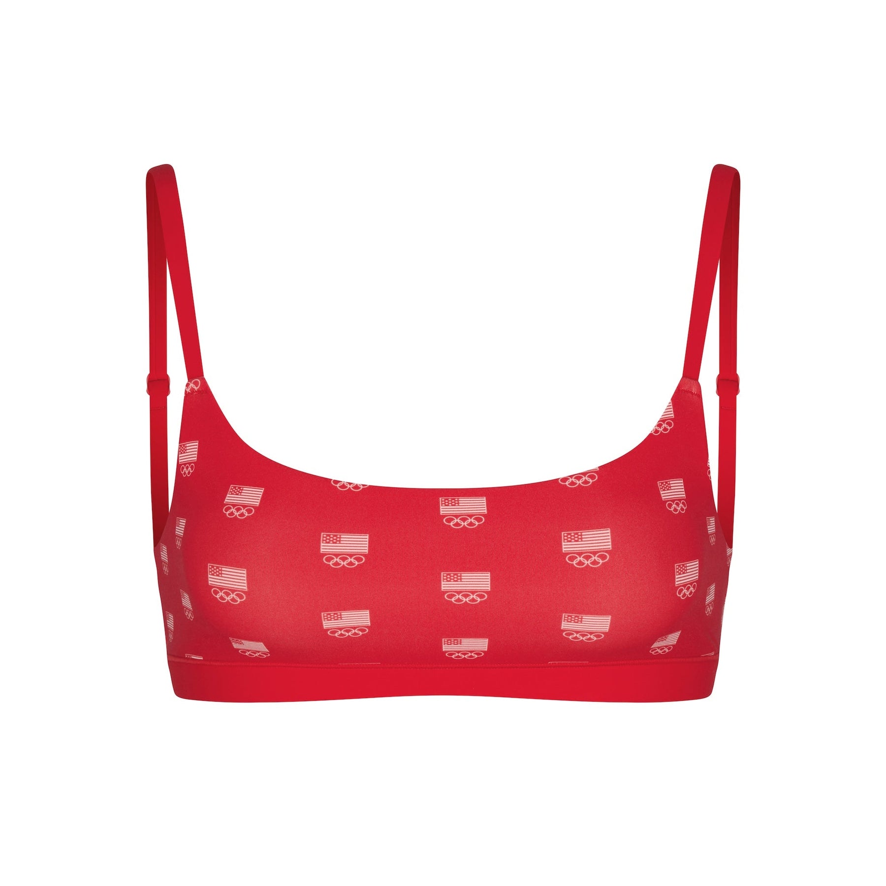 SKIMS FOR TEAM USA FITS EVERYBODY OLYMPIC SCOOP BRALETTE | RED