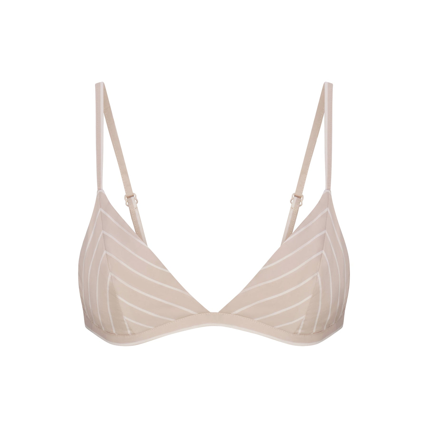 COTTON POPLIN TRIANGLE BRALETTE | STONE STRIPE