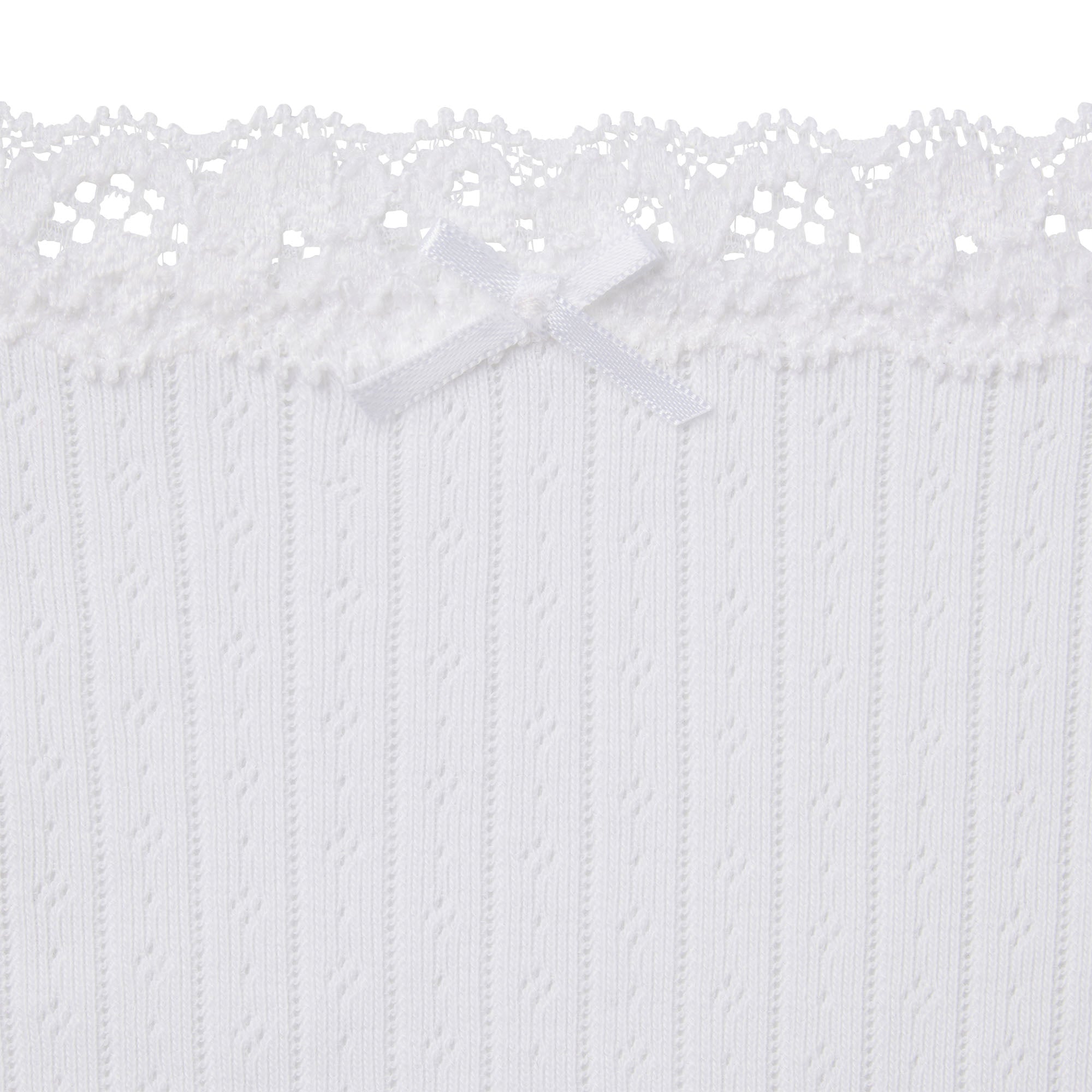 Lightweight Cotton Pointelle Lace String Thong