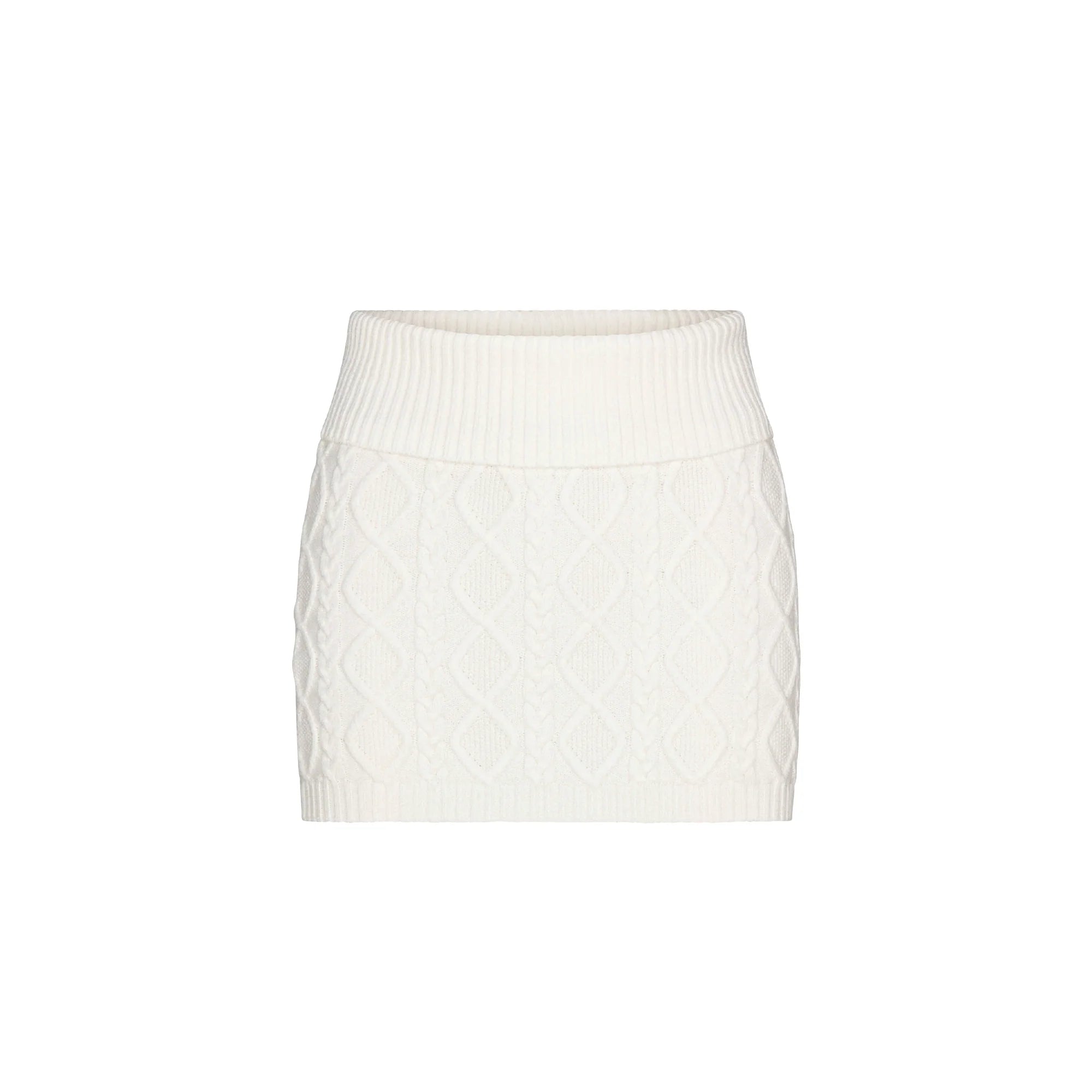 SWEATER KNITS CABLE KNIT MINI SKIRT | IVORY
