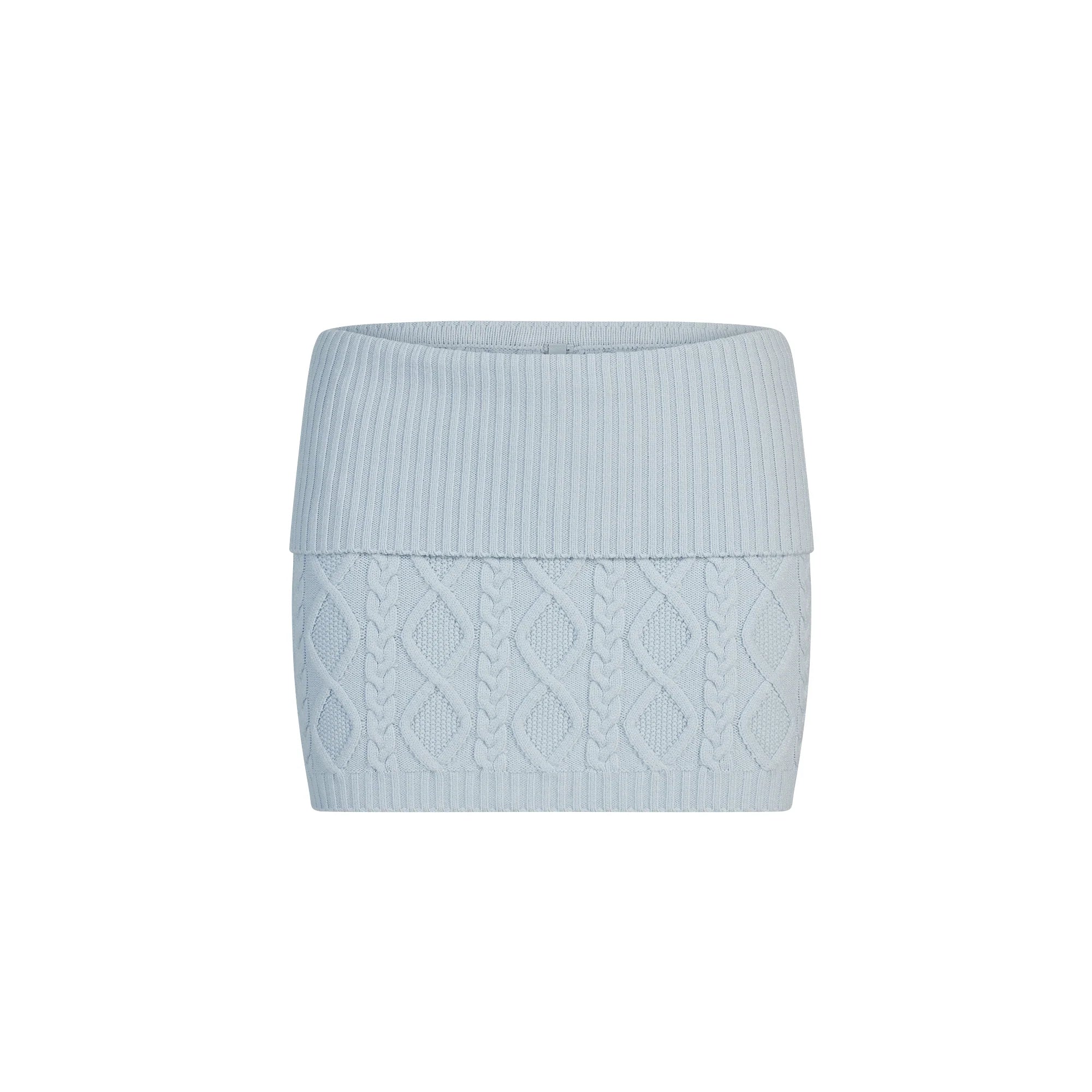 SWEATER KNITS CABLE KNIT MINI SKIRT | ZEN BLUE
