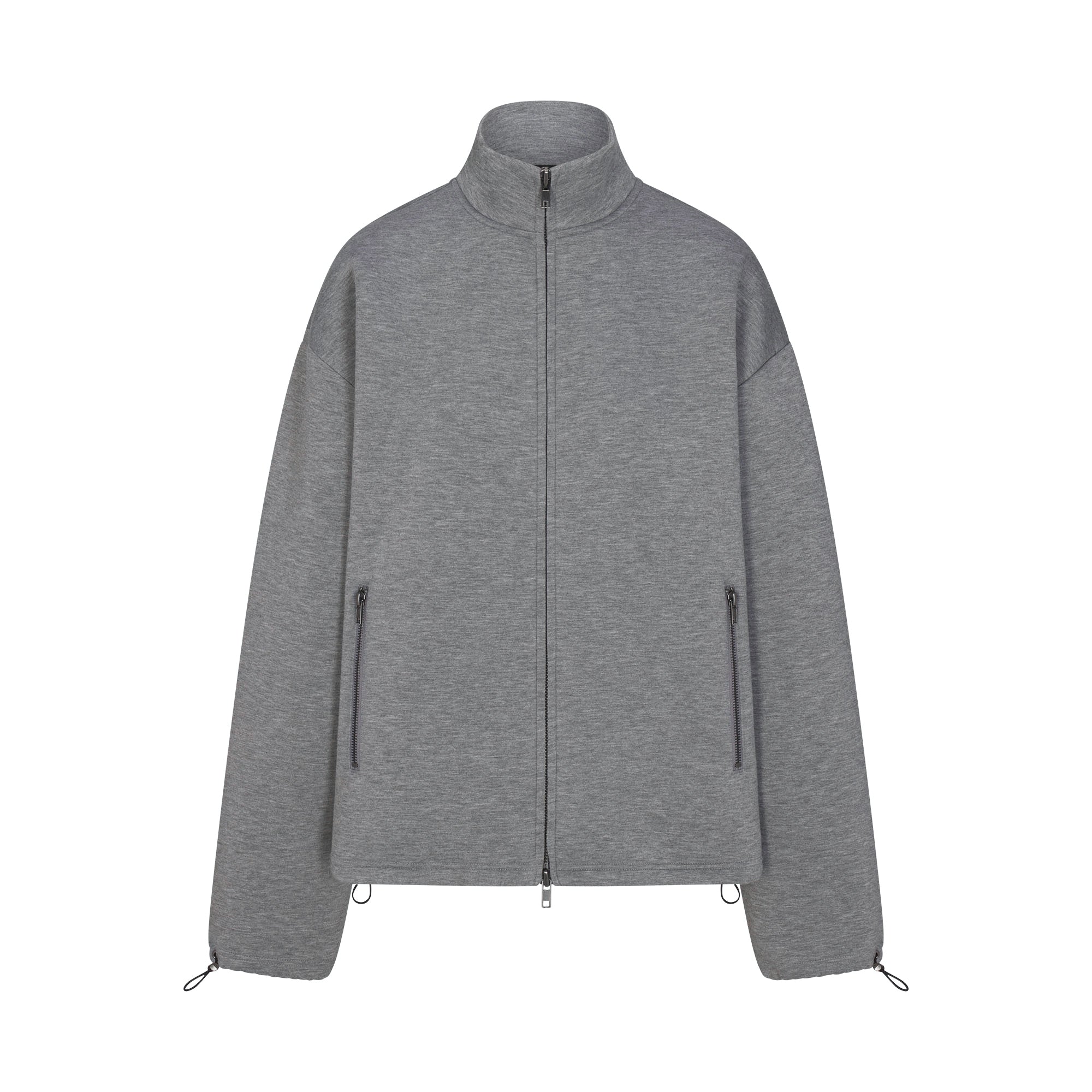 Neoprene Outerwear Oversized Mock Neck Jacket