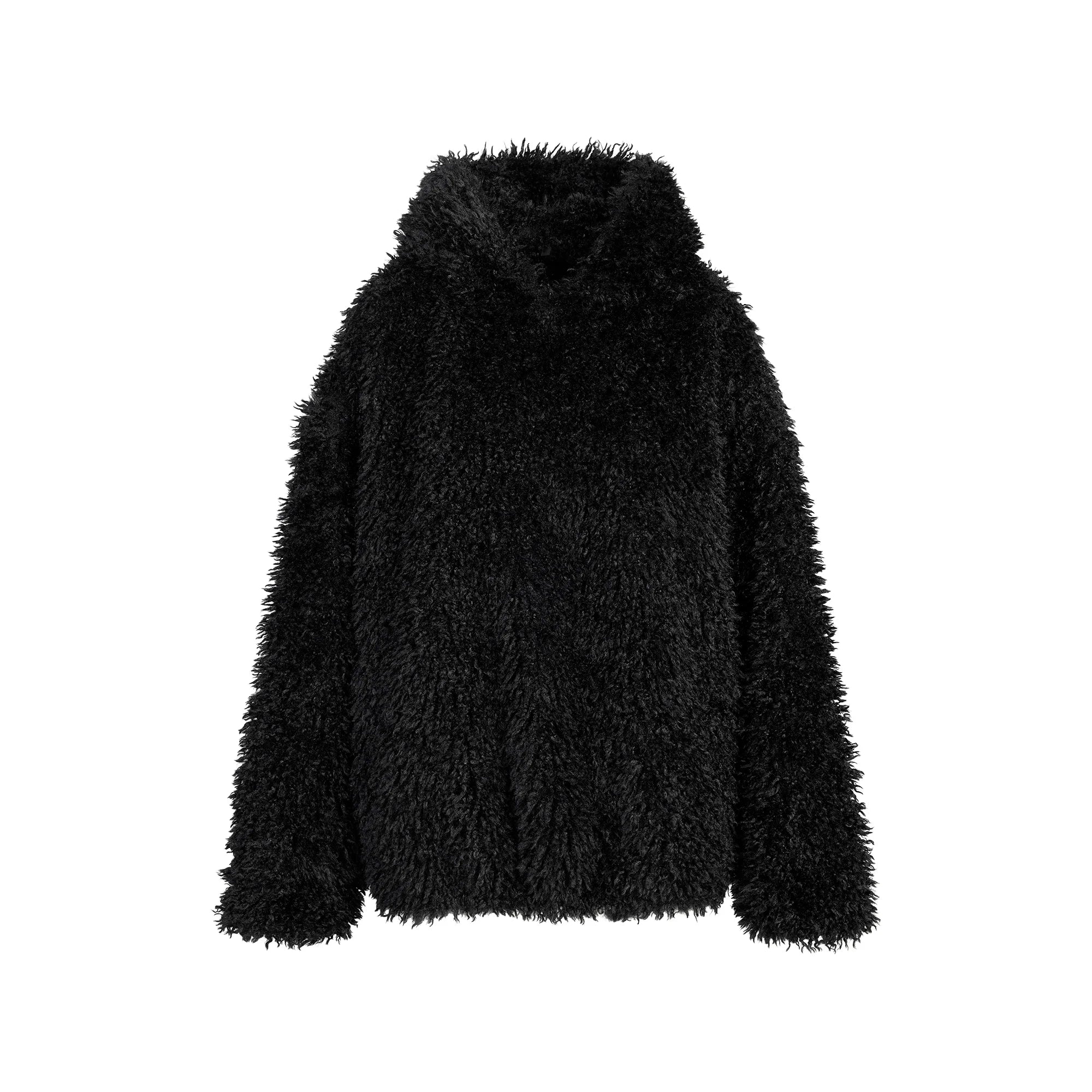 FAUX FUR HOODIE | ONYX