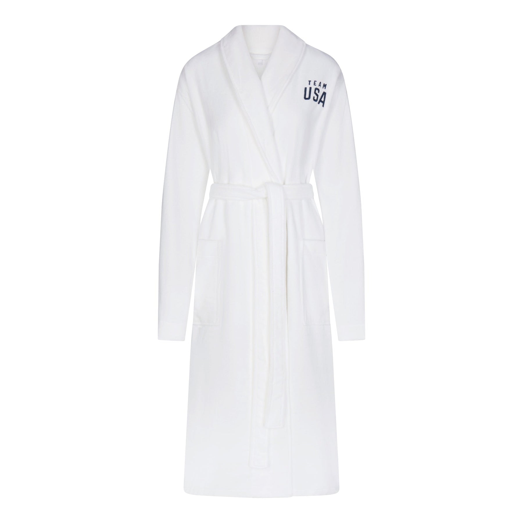 SKIMS FOR TEAM USA TERRY PARALYMPIC UNISEX ROBE | WHITE