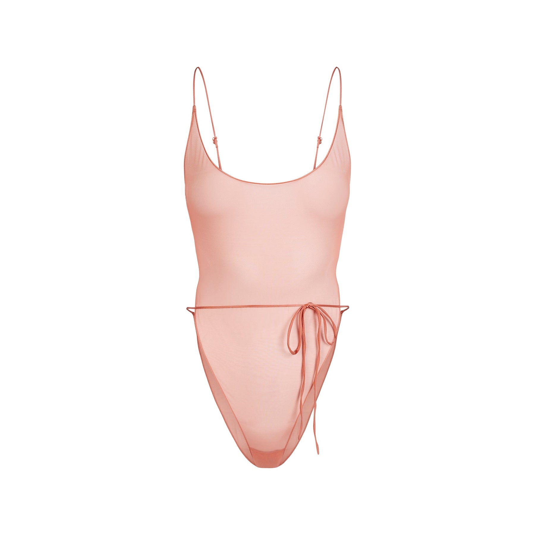 ULTRA FINE MESH BRIEF BODYSUIT | TERRACOTTA