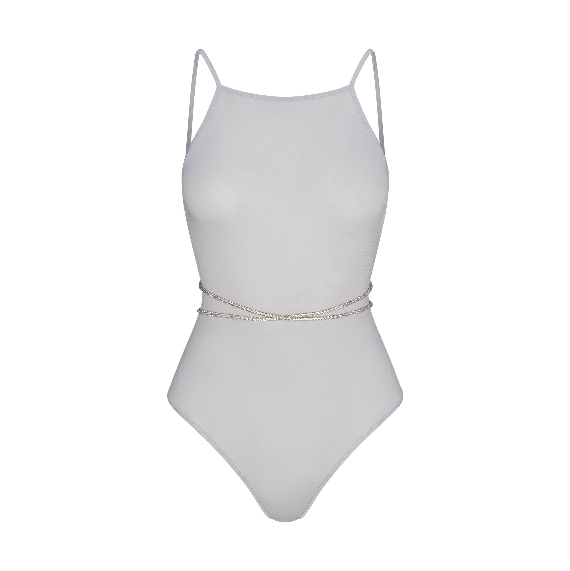 RHINESTONE KNIT OPEN BACK BODYSUIT | ZEN BLUE