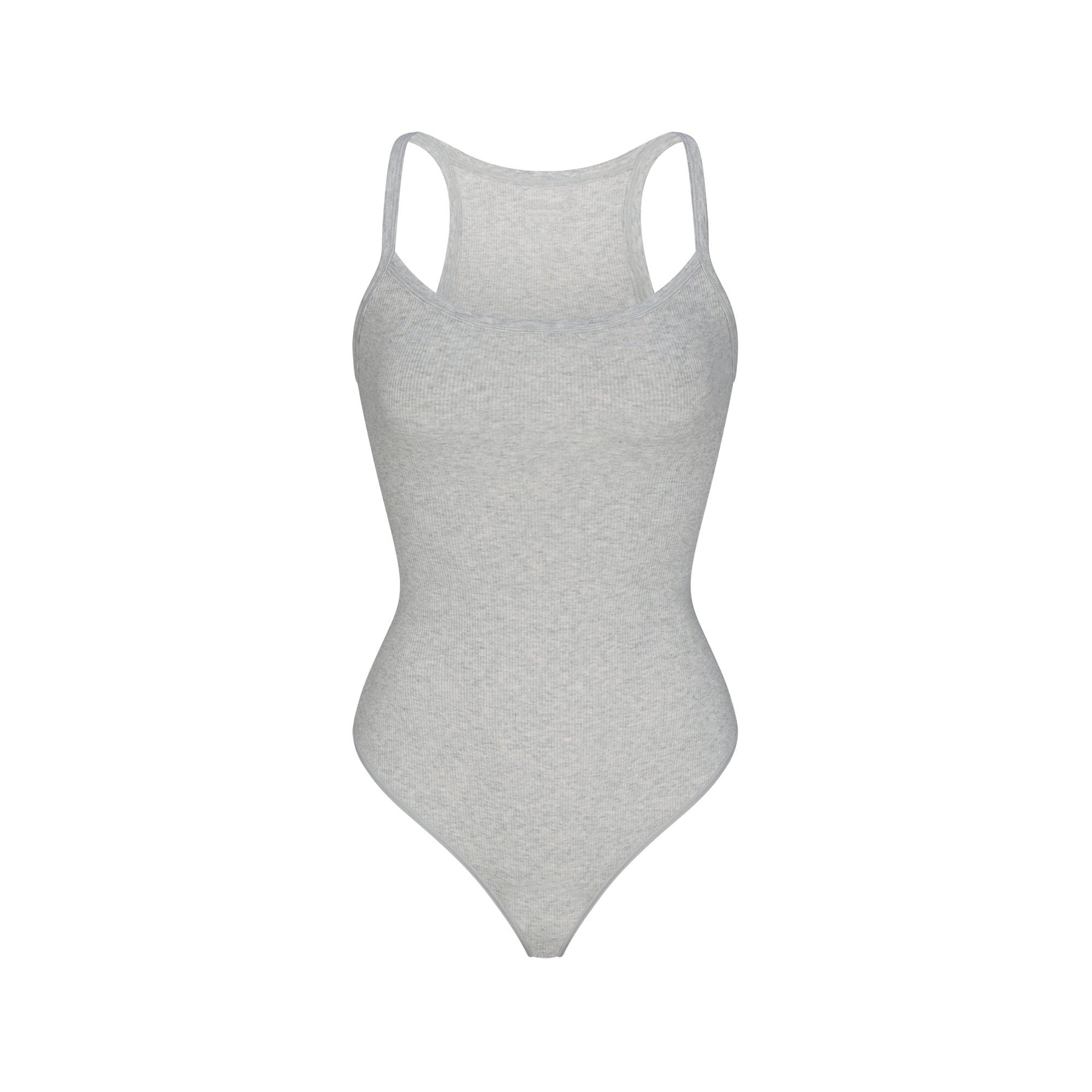 COTTON RIB CAMI BODYSUIT | LIGHT HEATHER GREY