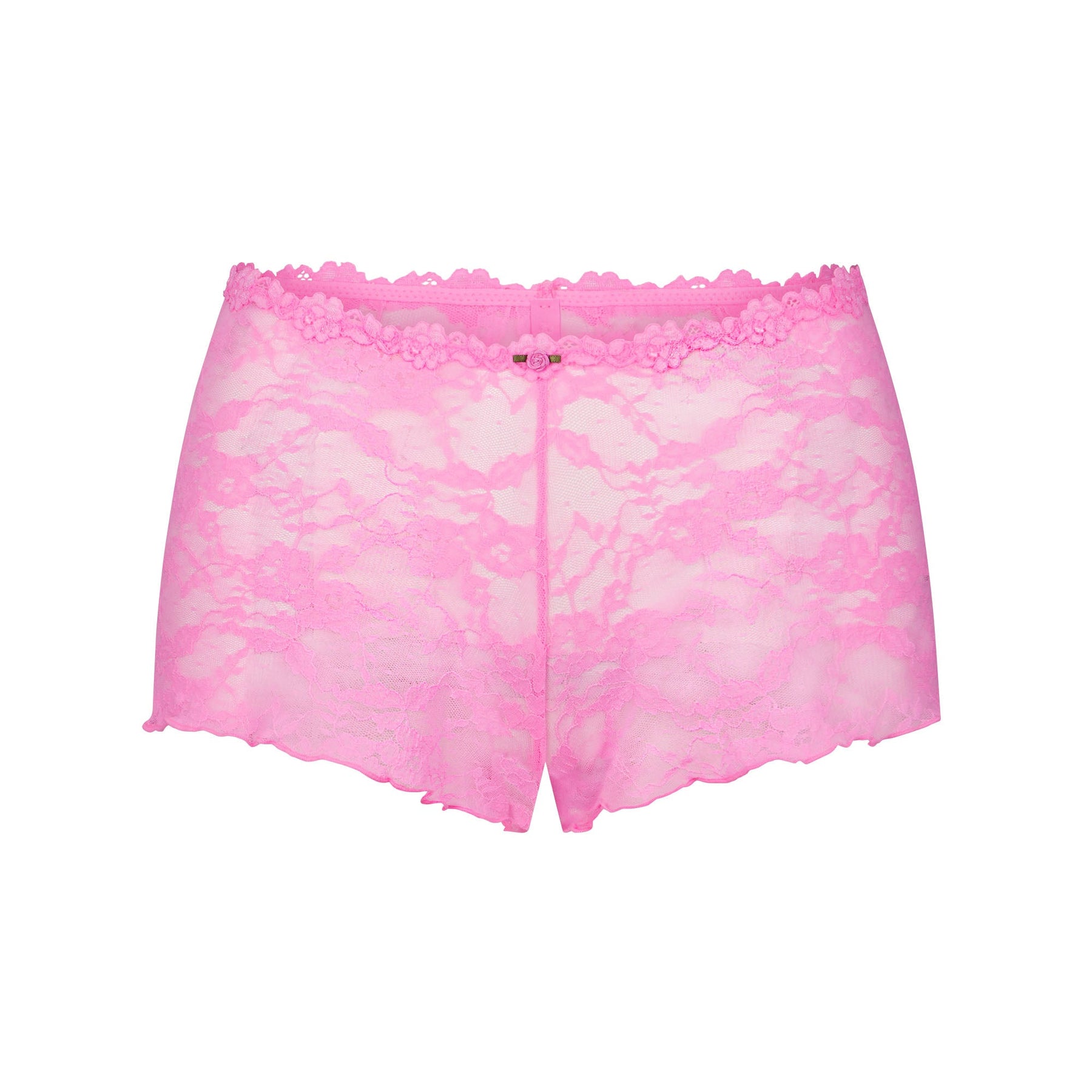 STRETCH LACE TRIANGLE CAMI AND SHORT SET | SUGAR PINK