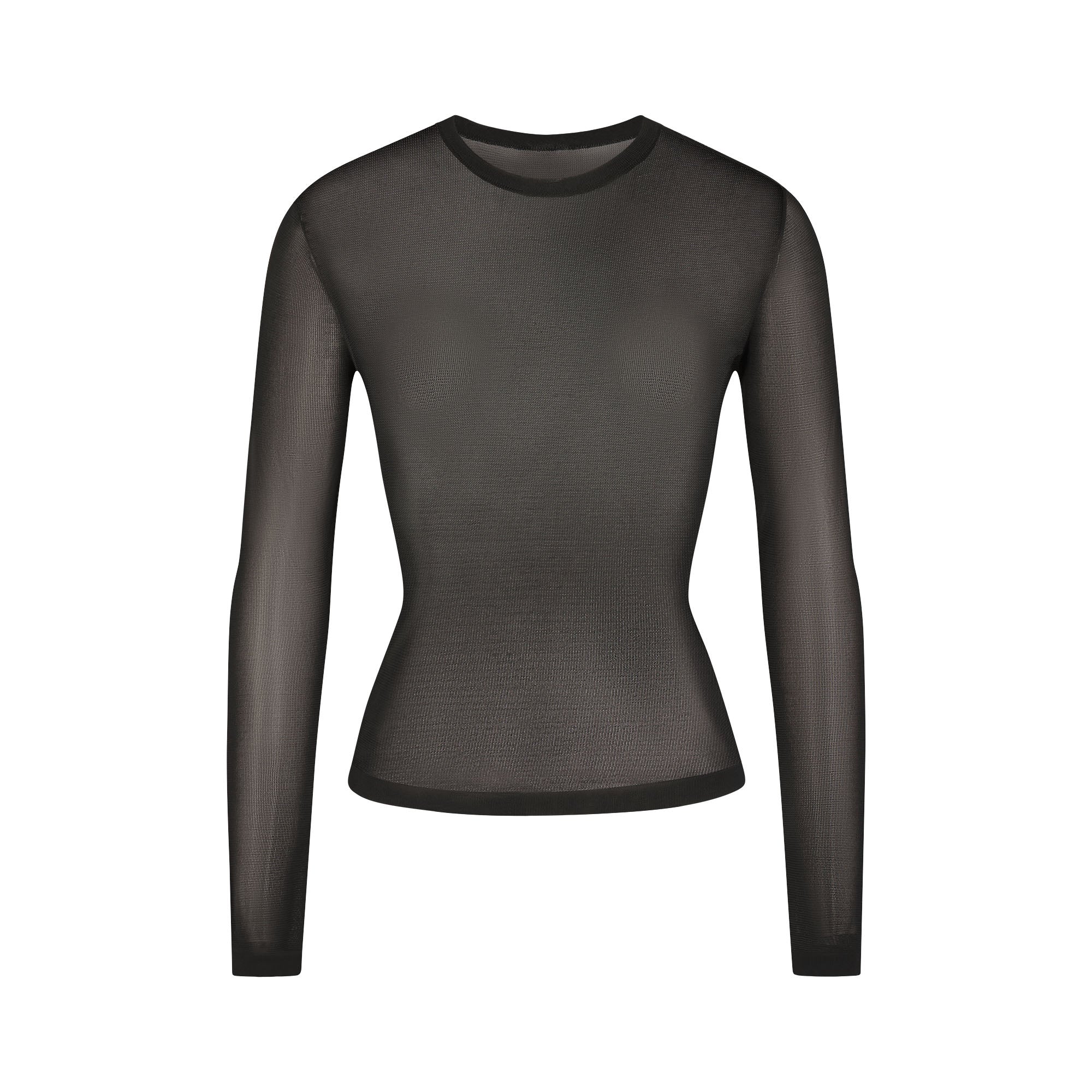 Slinky Knit Crew Neck Long Sleeve Top