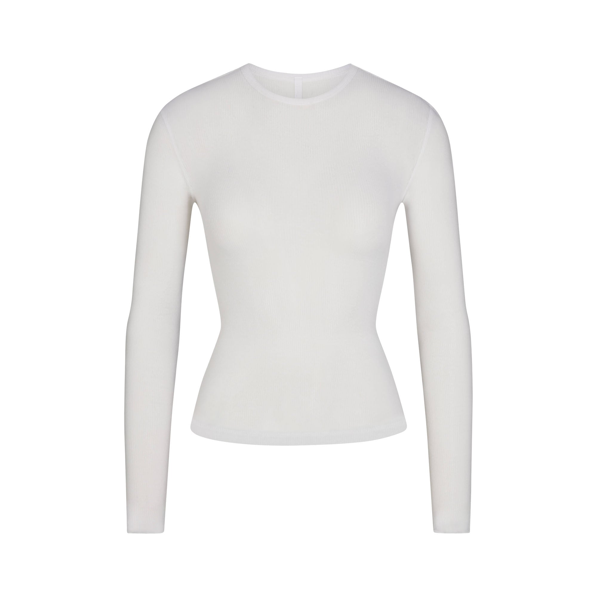 Sheer Rib Long Sleeve Top