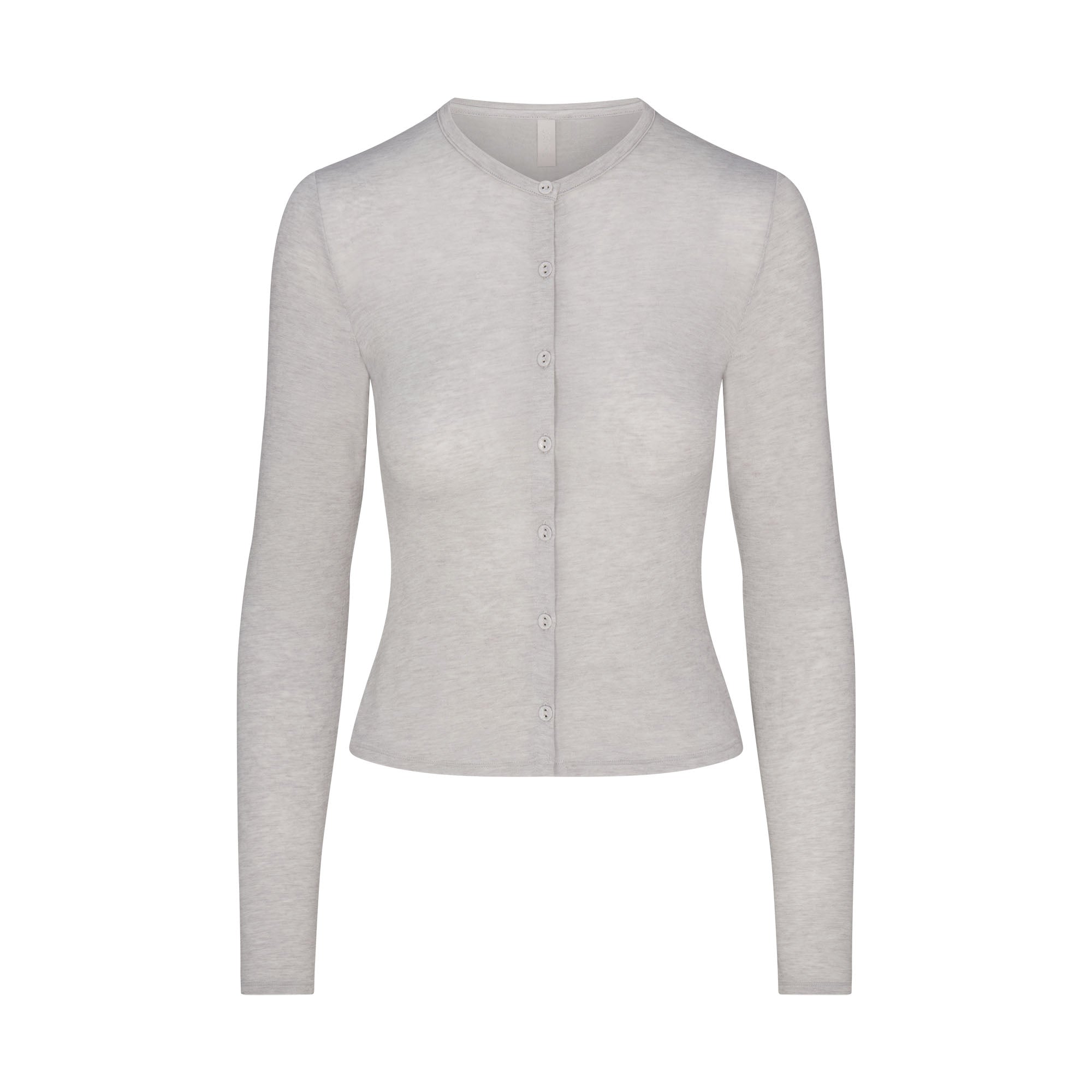 Sheer Modal Cardigan with Covered Buttons