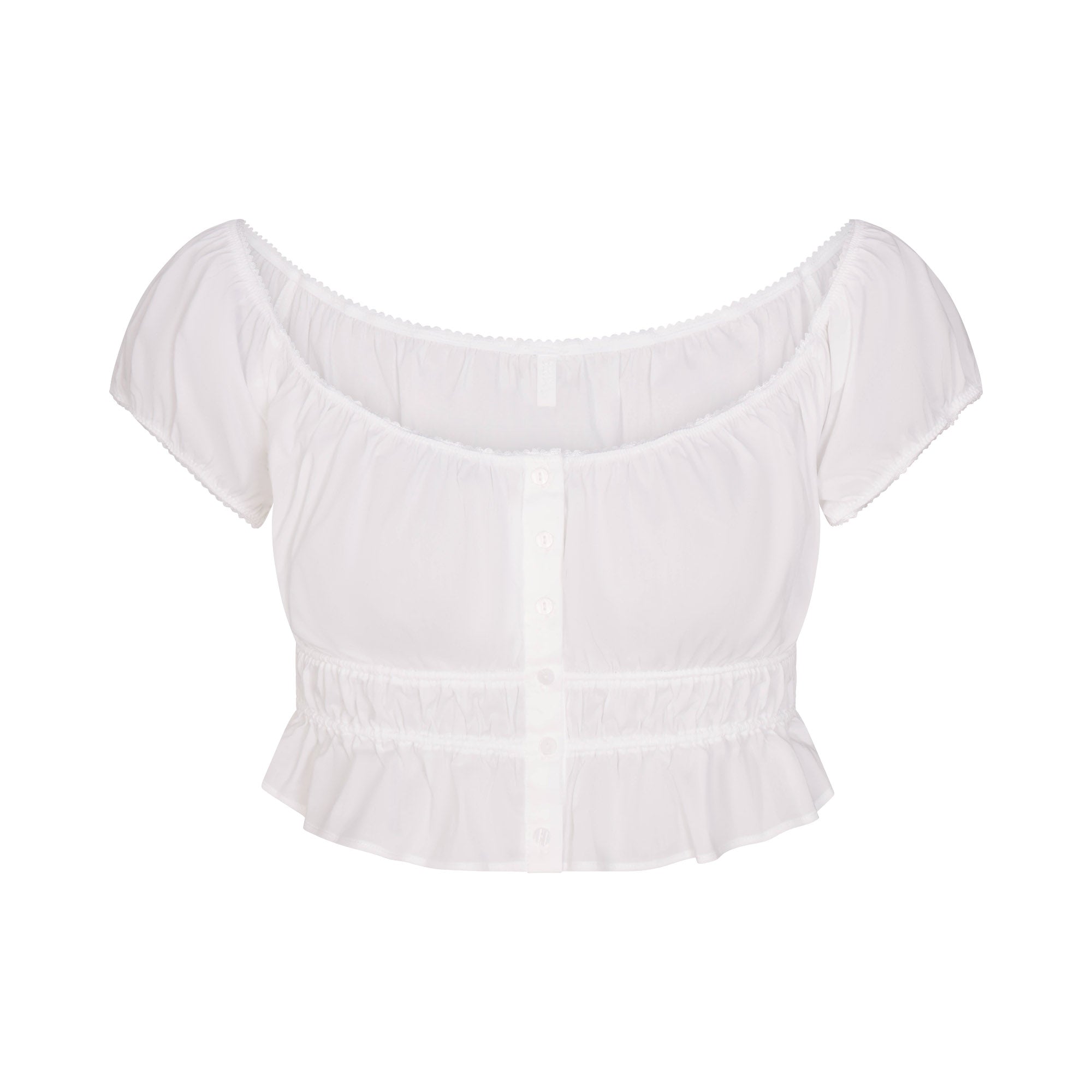 Poplin Apparel Off the Shoulder Top