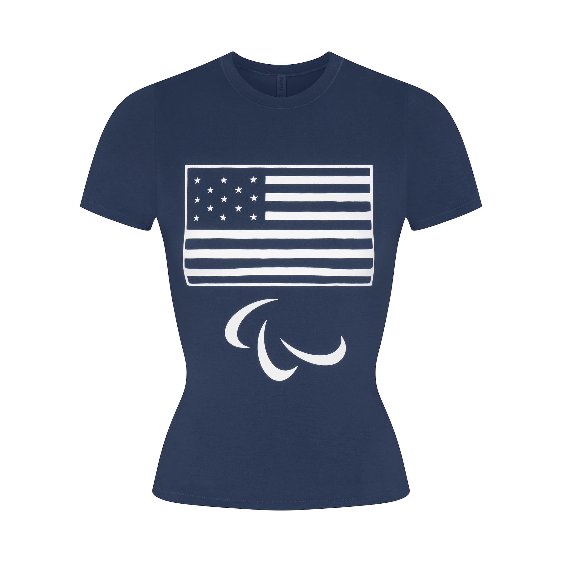 SKIMS FOR TEAM USA COTTON JERSEY PARALYMPIC T-SHIRT | NAVY