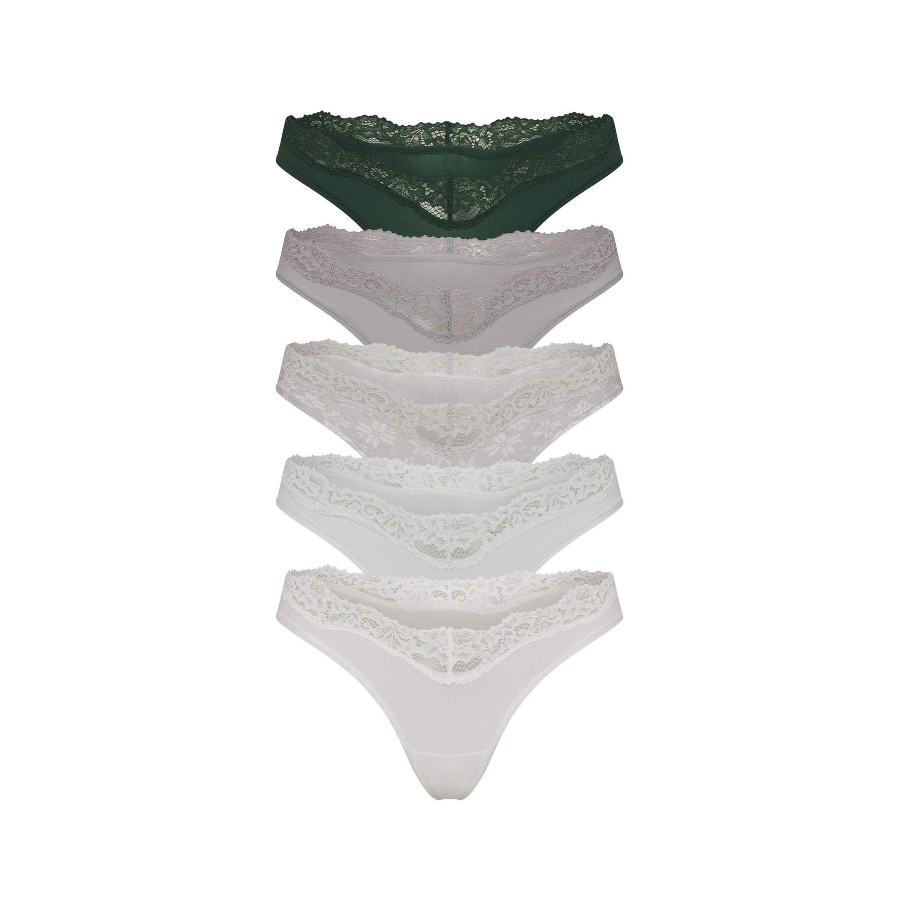 FITS EVERYBODY LACE DIPPED THONG 5-PACK | MIRROR MULTI