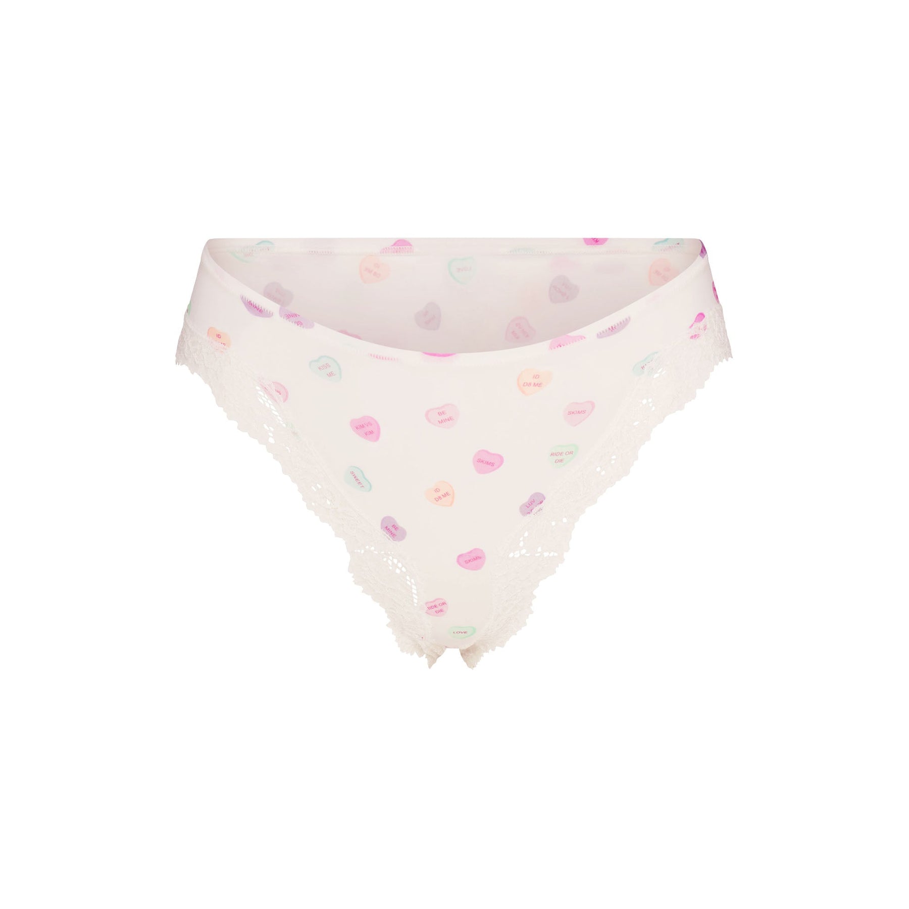 FITS EVERYBODY LACE TANGA | MARBLE CANDY HEART PRINT
