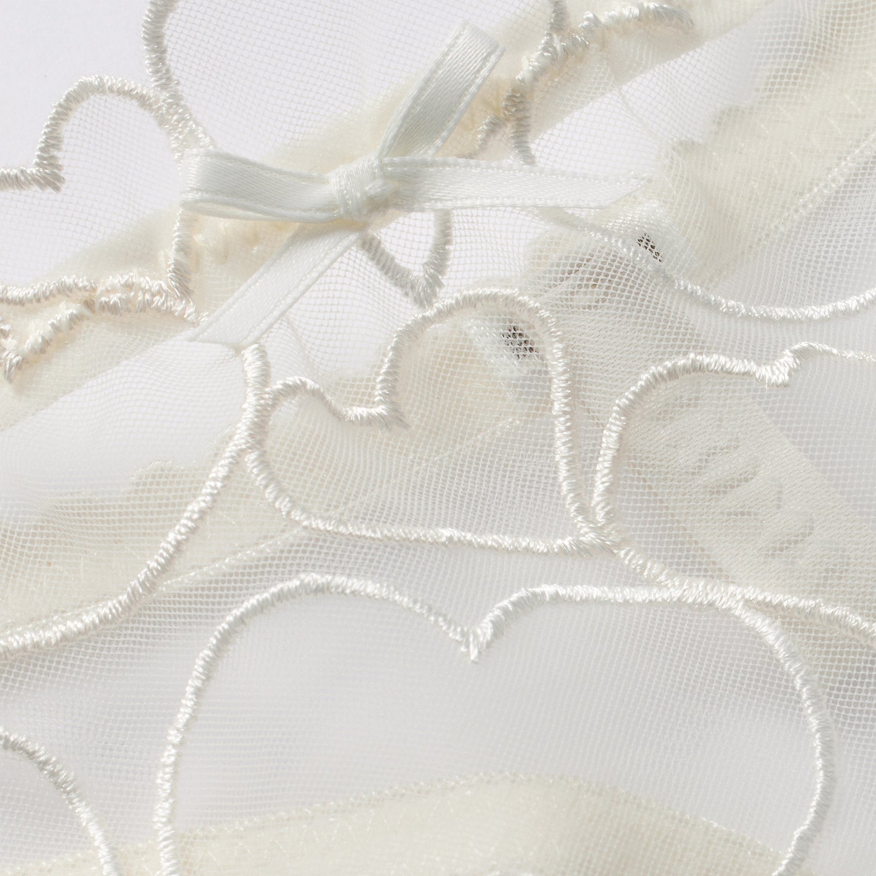 EMBROIDERED TULLE THONG | MARBLE