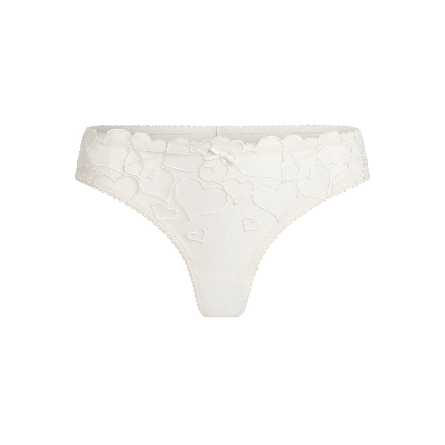 EMBROIDERED TULLE THONG | MARBLE